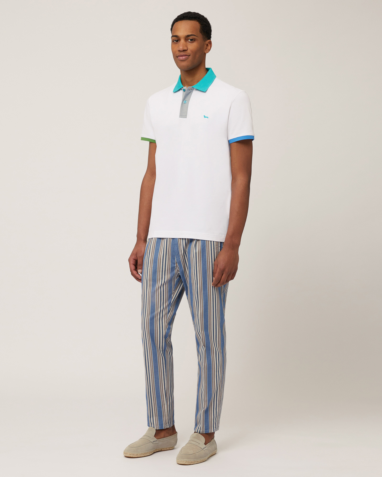 Poloshirt mit Color-Block-Details, Weiß, large image number 3
