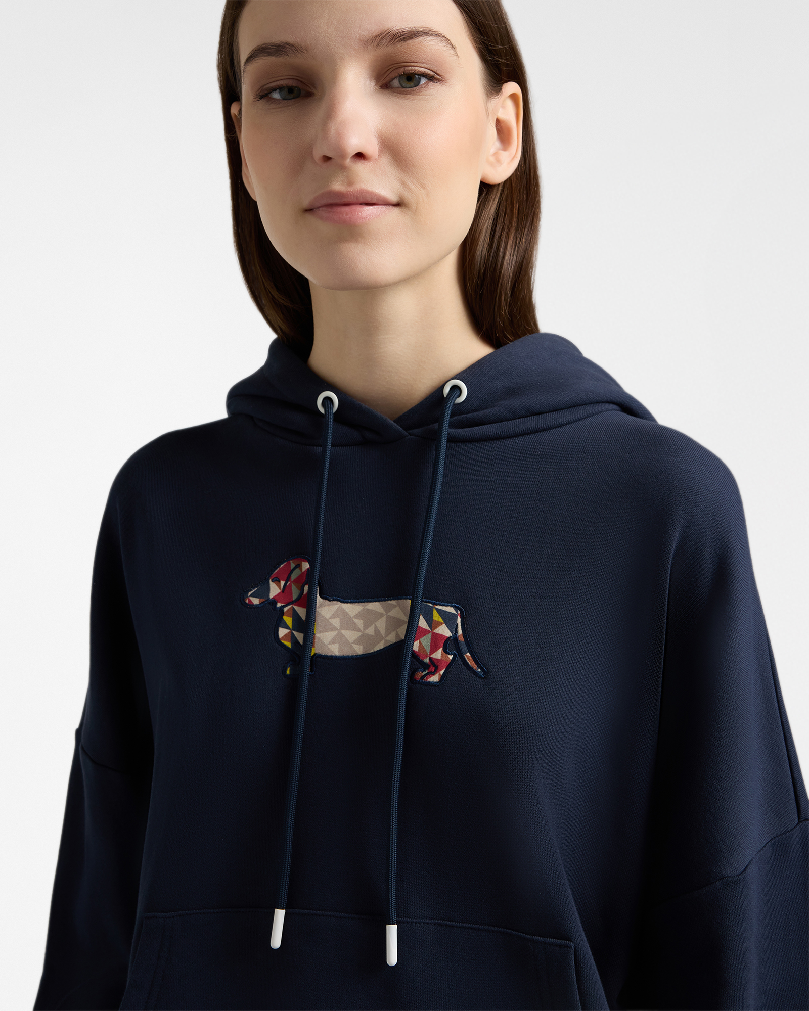 Sudadera con capucha y maxi perro salchicha, Azul, large image number 2