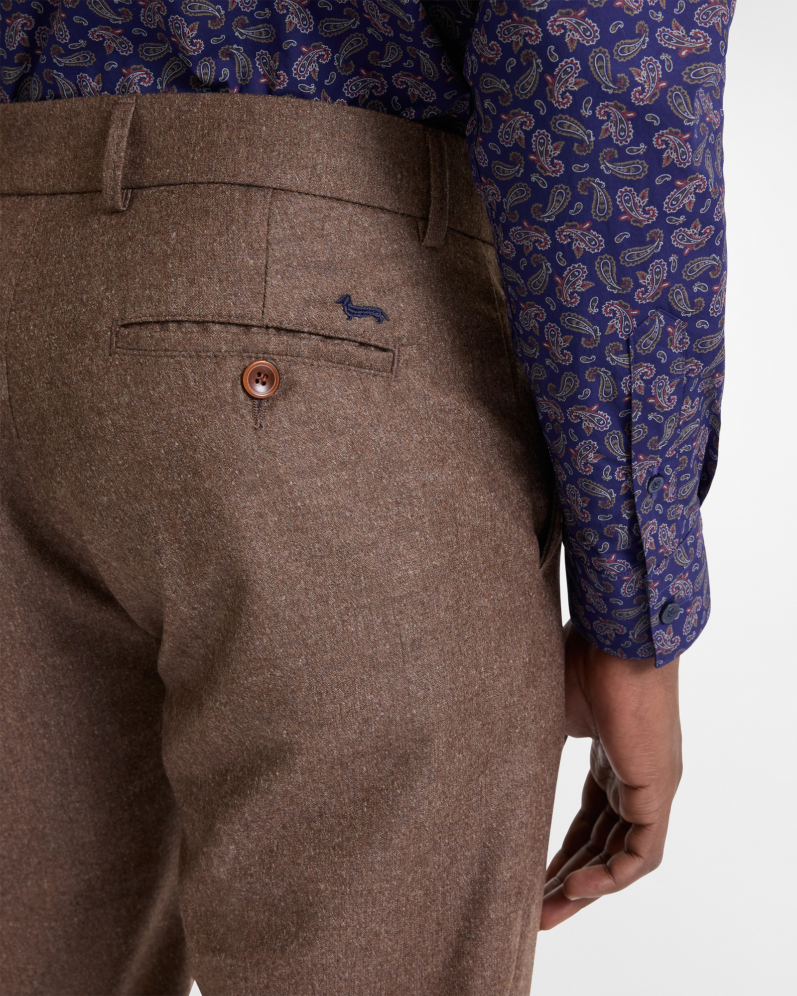 Loose Fit Wool Chino Pants in the Artisanal Color Capsule, Brown/Red, large image number 2