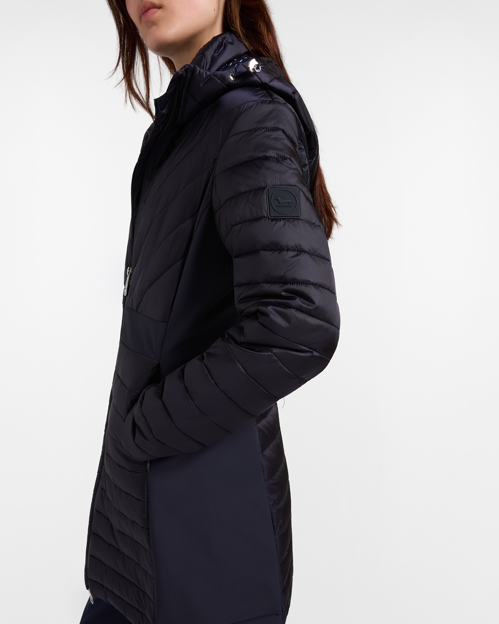QUILTED JACKET WITH TECHNICAL TEXTILE PANELS, NAVY BLUE, large image number 2