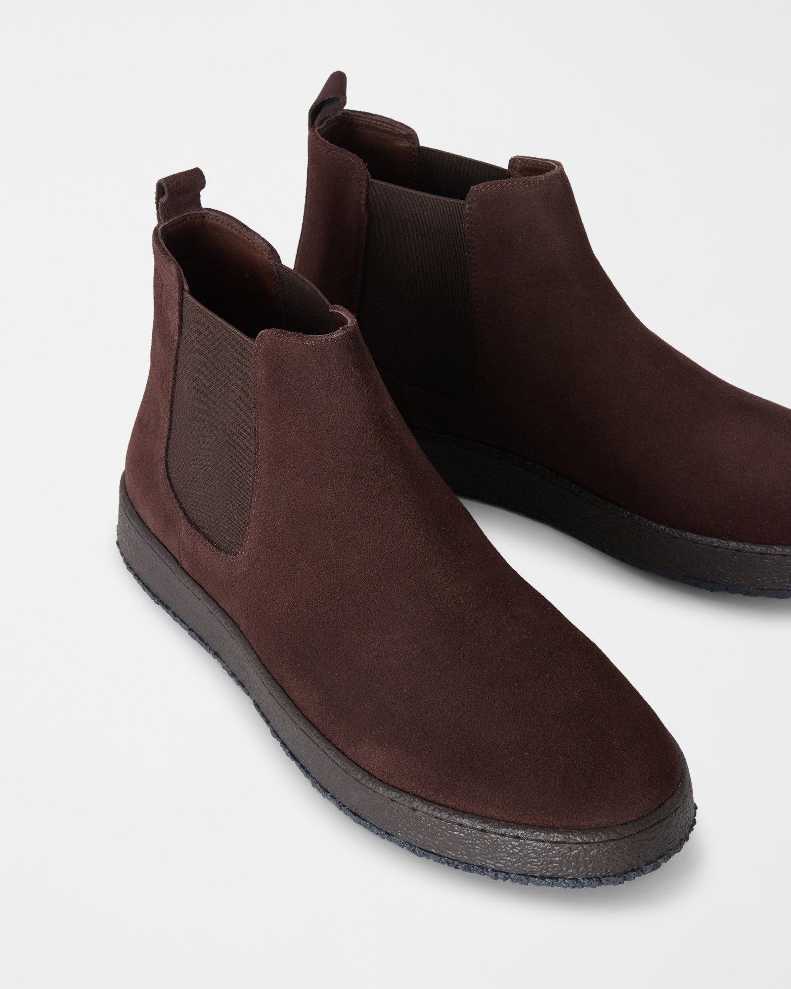Scarpa HBJ Uomo Chelsea in vera pelle scamosciata, MARRONE, large