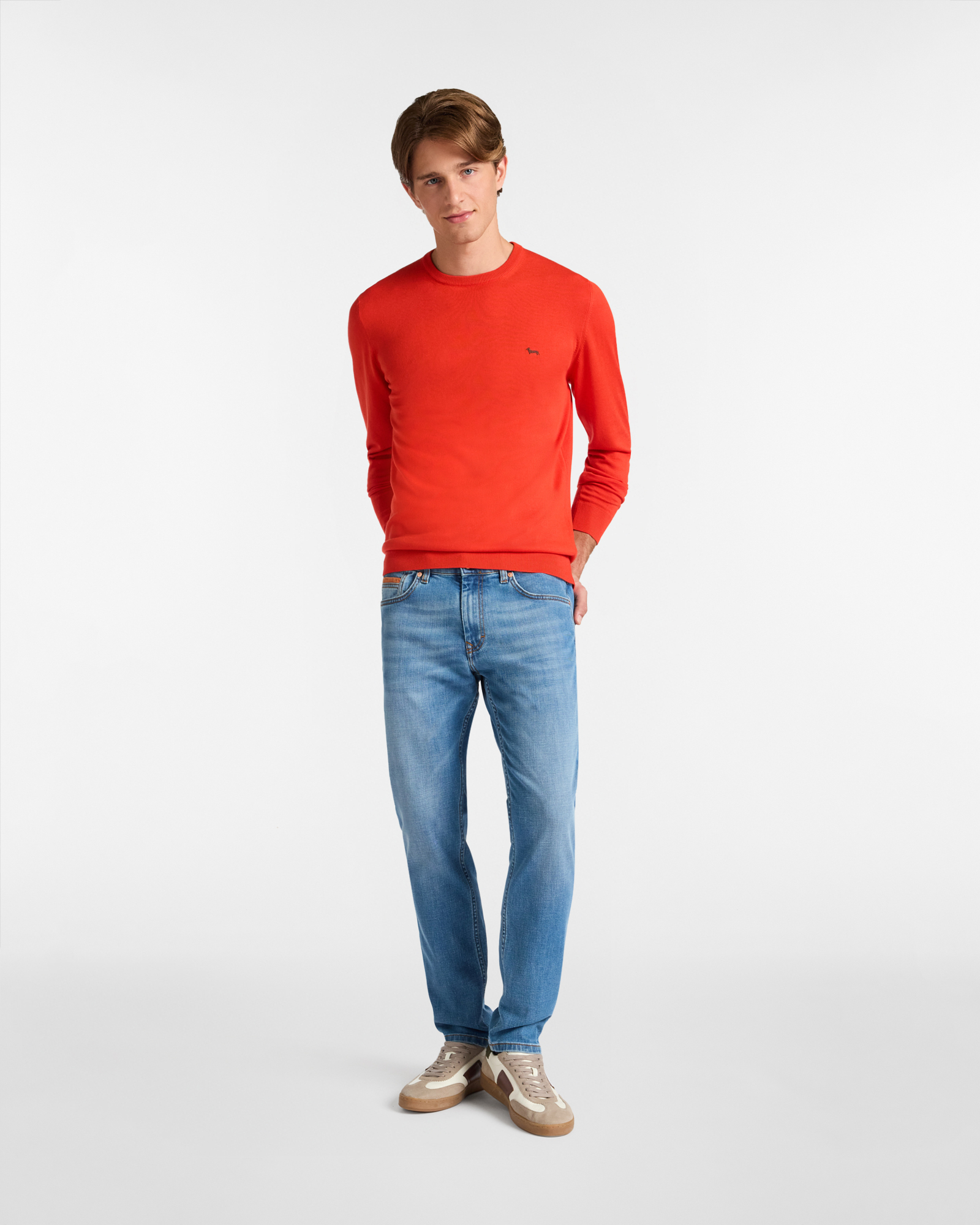 Cashmere Blend Pullover, Orange, large image number 3