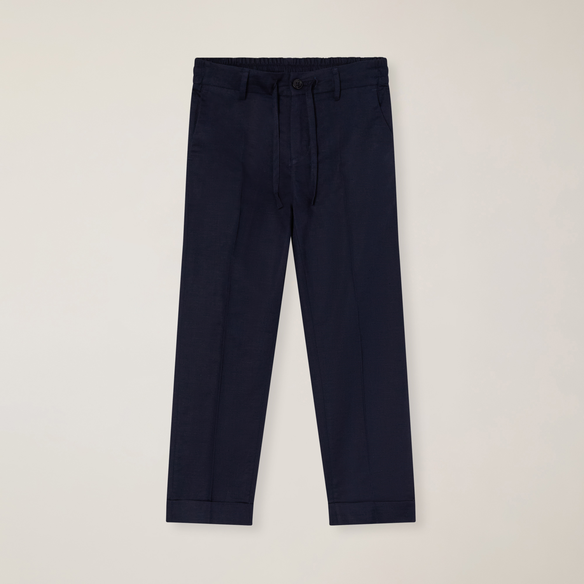 Pantalón en mezcla de lino con cordón