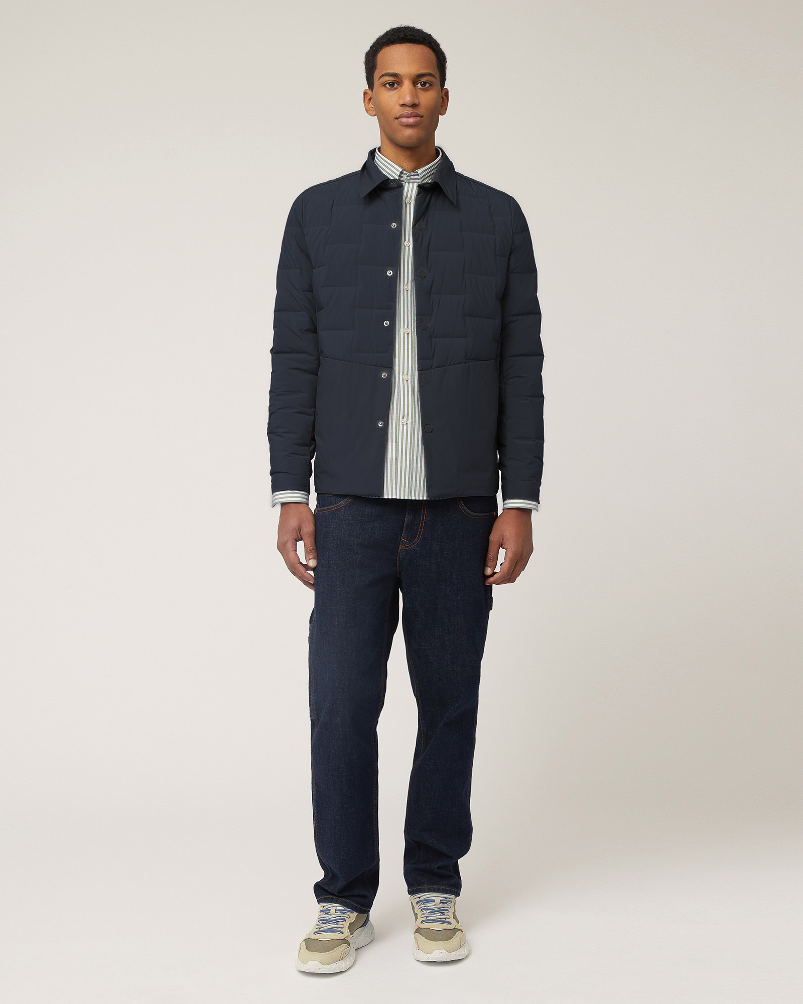 Jacket with Shirt Collar, Marine Blue, large image number 3
