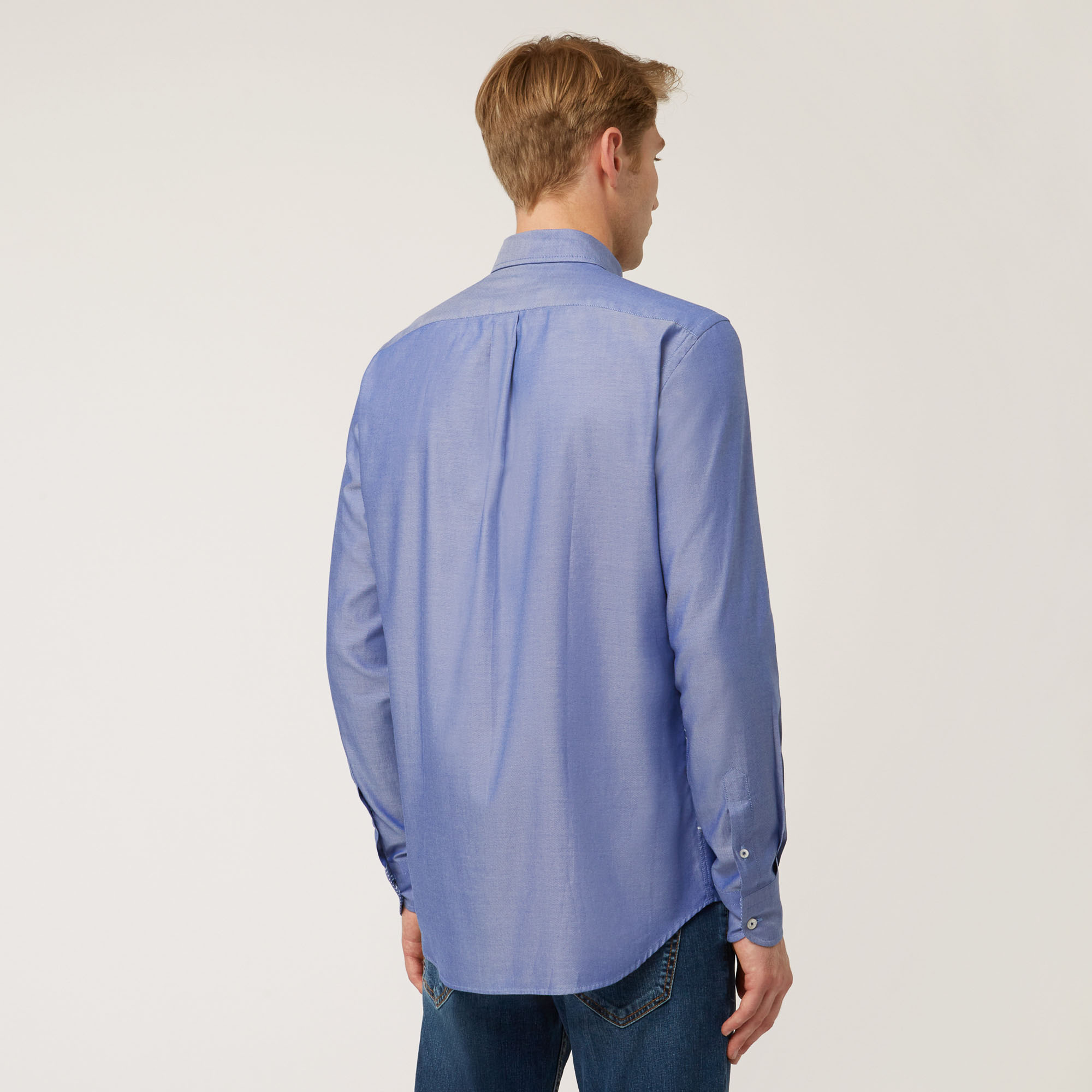 Camicia In Cotone Con Patch, Blu Chiaro, large image number 1