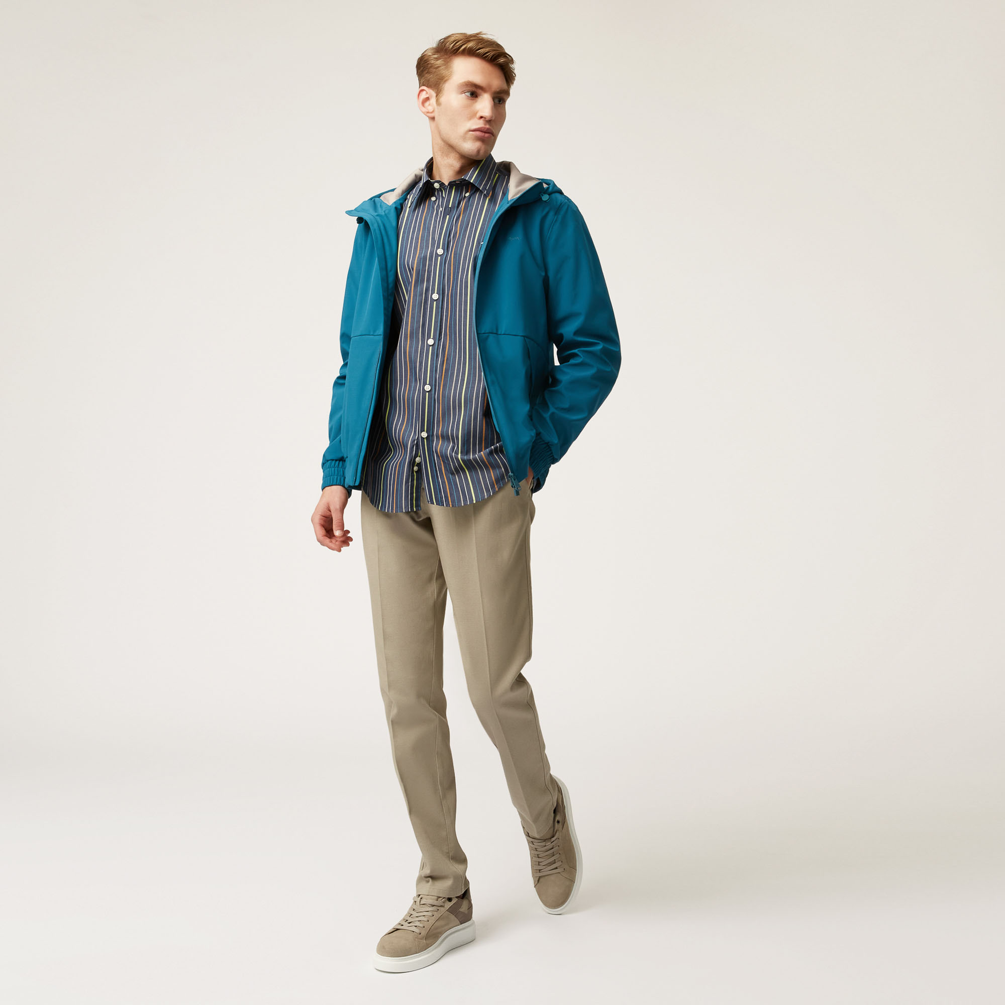 Softshell Bomber Jacket With Hood, Blue, large image number 3