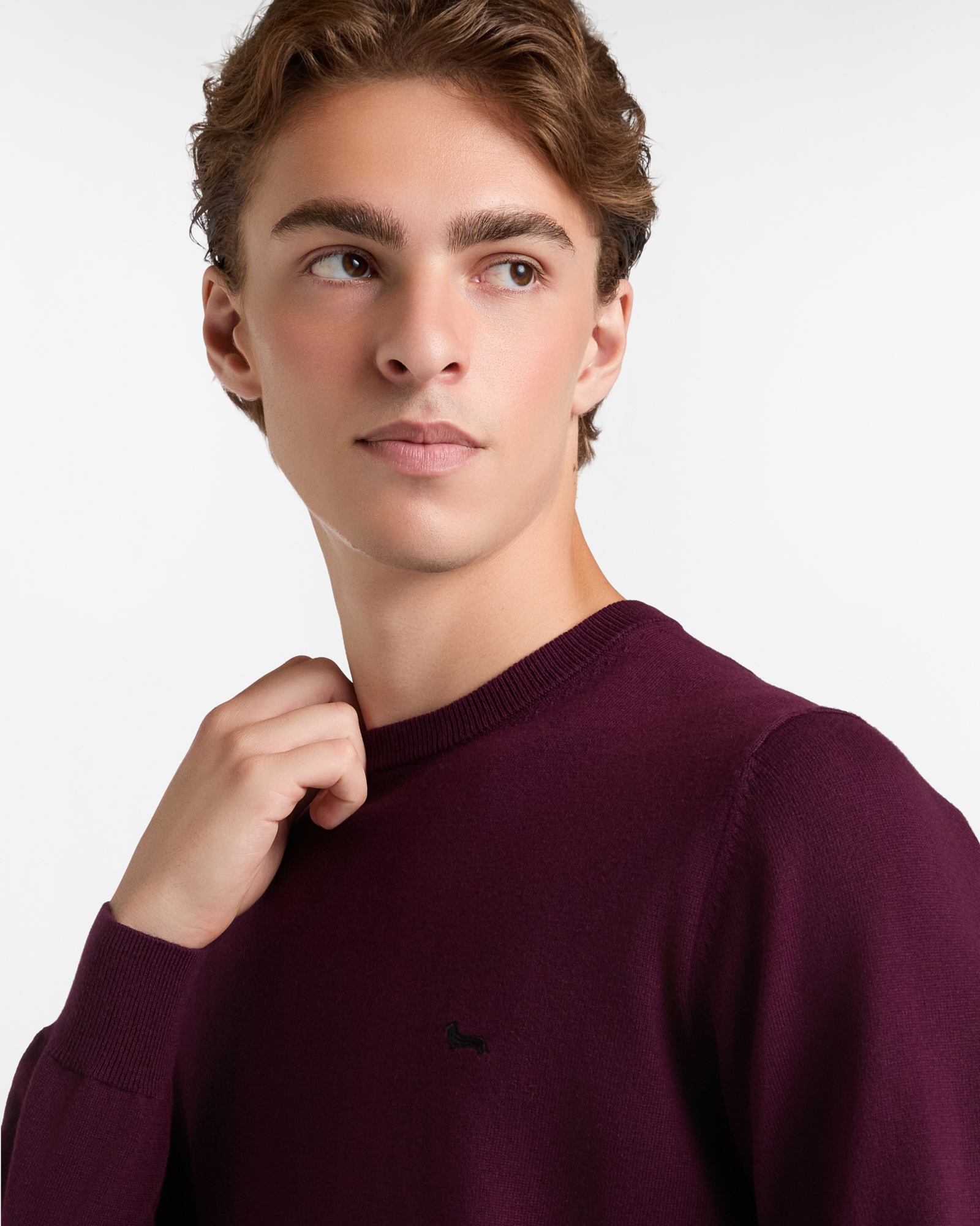 Wool and Cotton Pullover, Dark Red, large image number 2