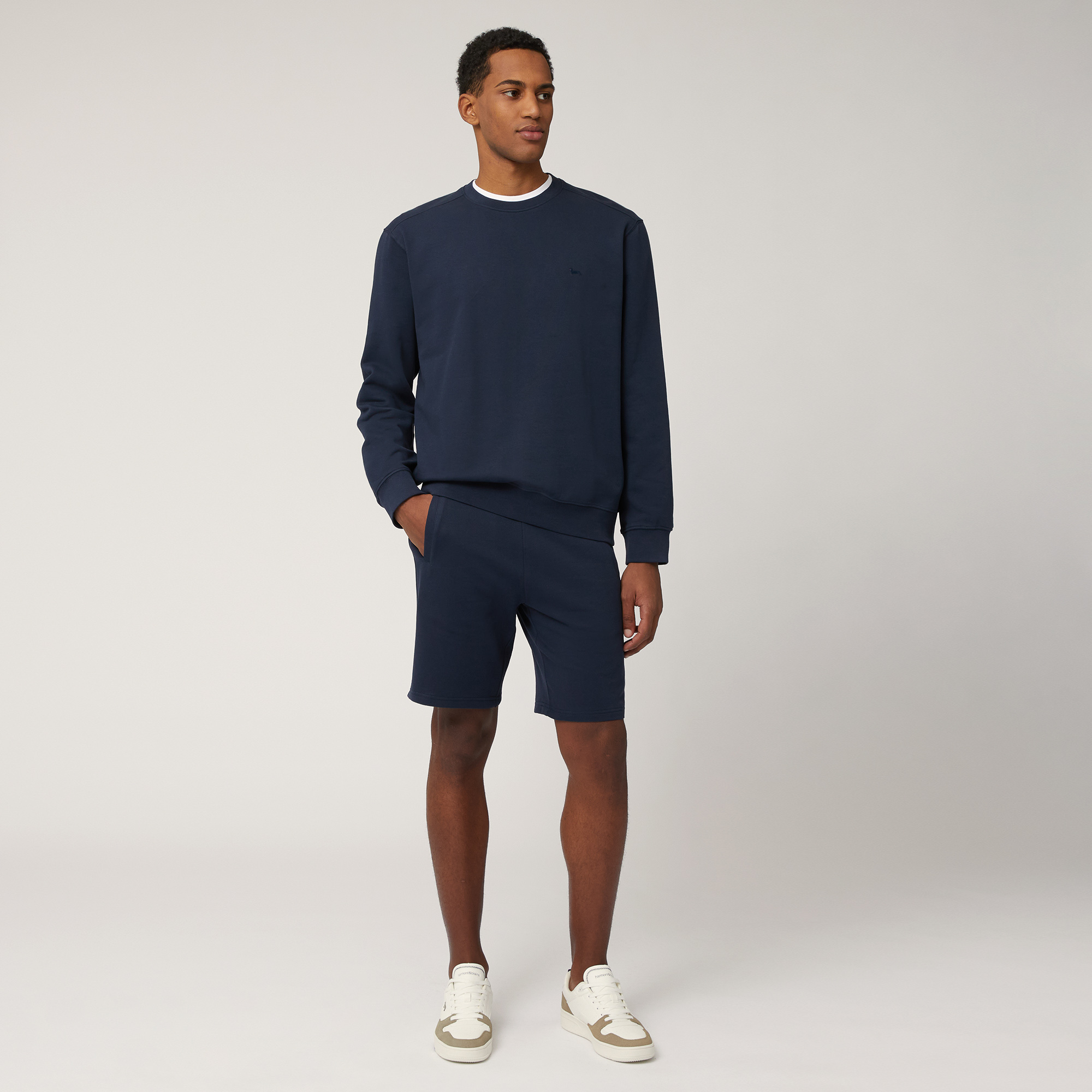 Pure Cotton Oversized Sweatshirt, Navy Blue, large image number 3