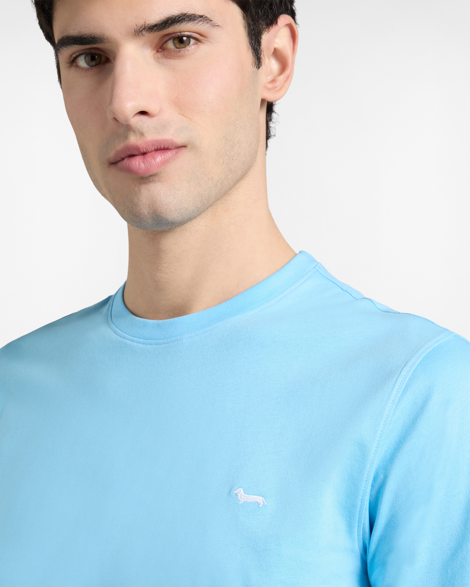 Camiseta ajustada de algod&oacute;n para hombre, Azul, large image number 2