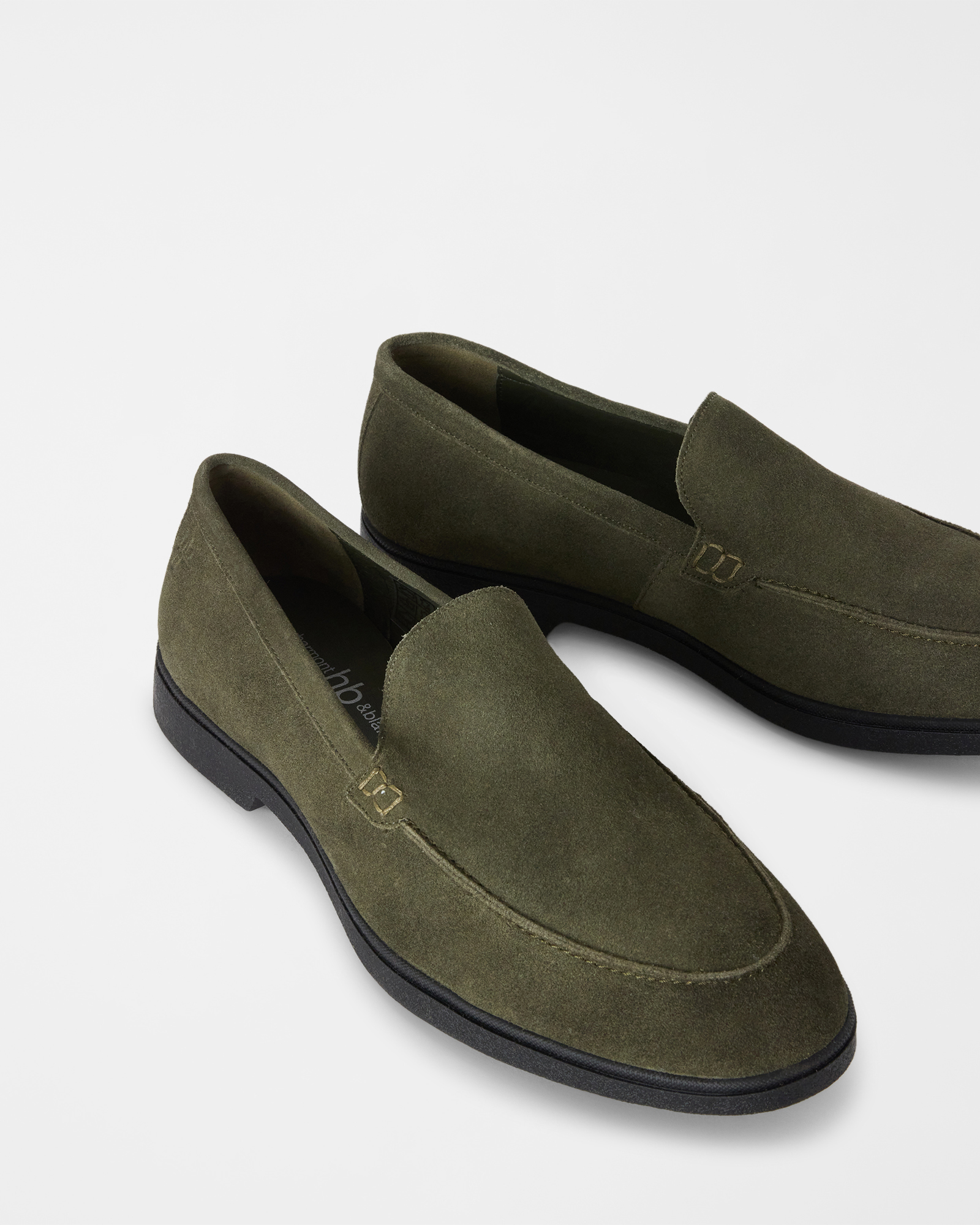 Mocassino HBJ Uomo in vera pelle scamosciata, VERDE, large