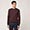Pullover Girocollo In Cotone E Lana Bicolor, Rosso Scuro, swatch