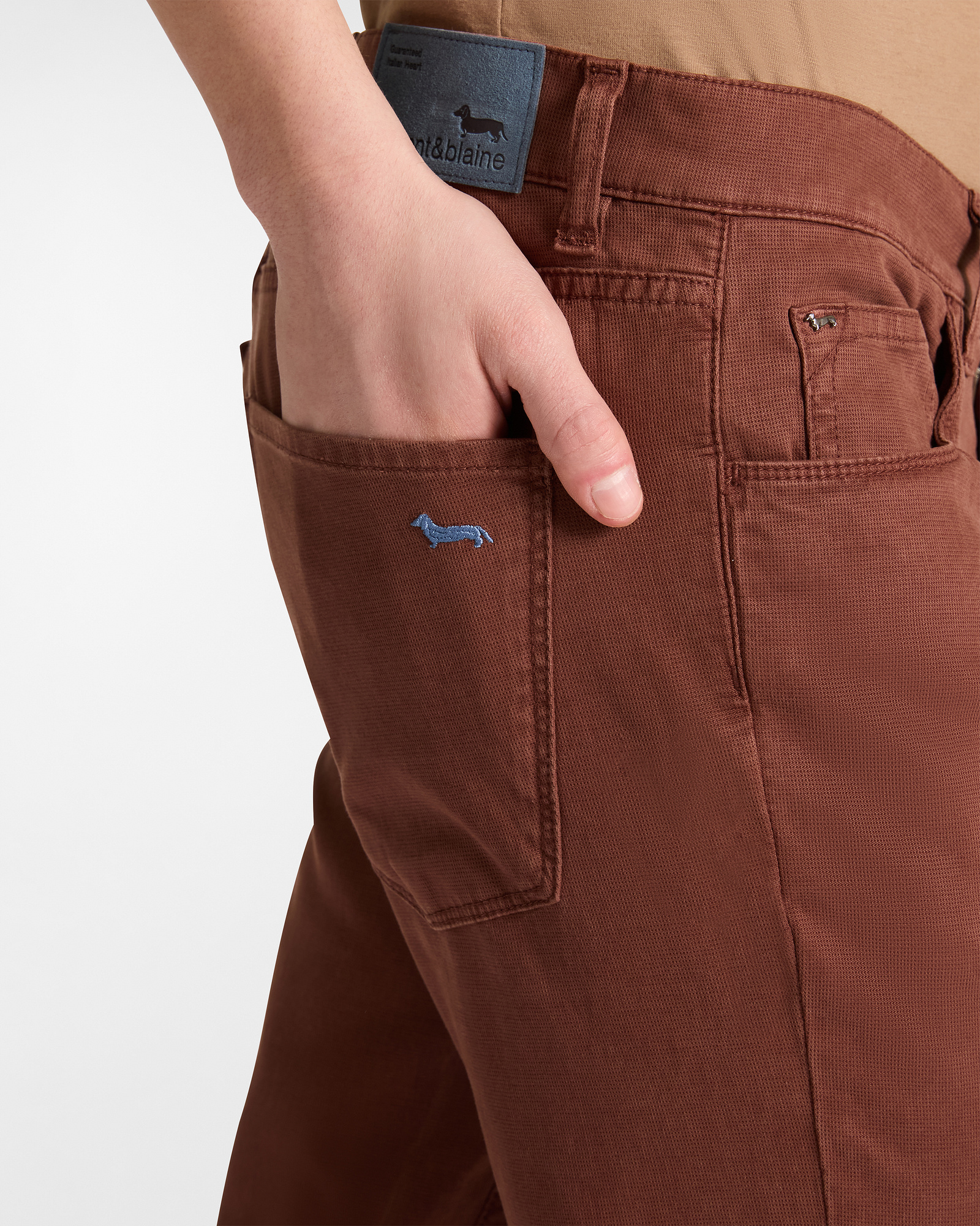 Five-Pocket Slim Fit Pants, Brown/Red, large image number 2