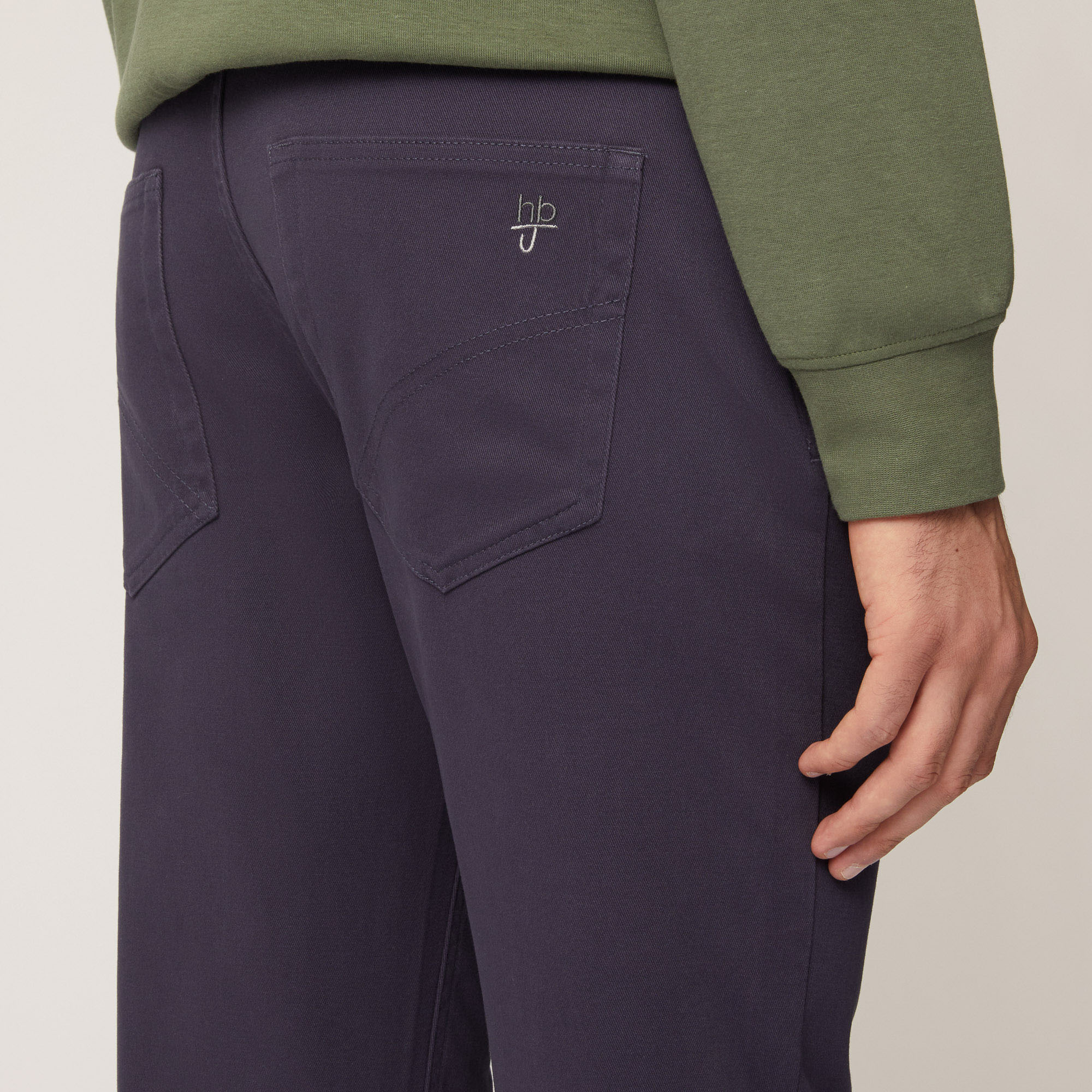 Pantalone Cinque Tasche In Twill Di Cotone, Light Blue, large image number 2