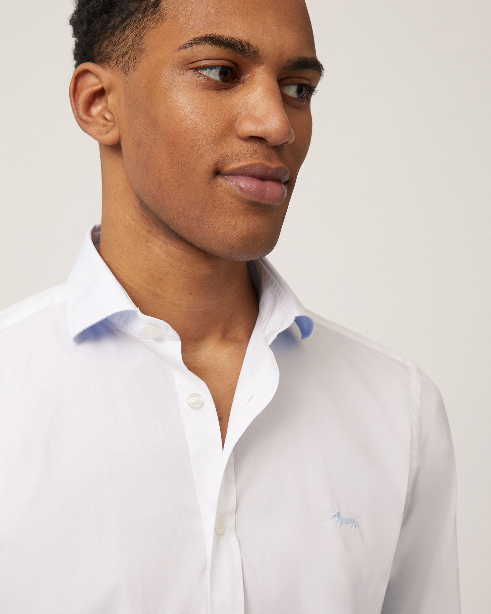 Stretch Cotton Shirt, White, large image number 2