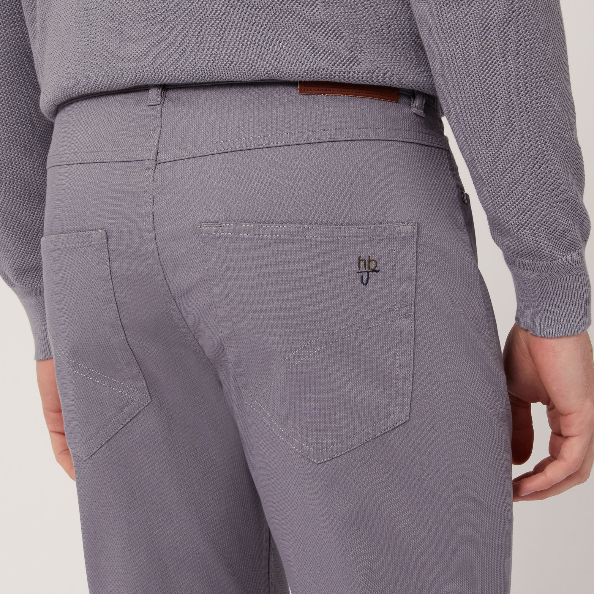 Pantaloni In Cotone Stretch, Grigio, large image number 2