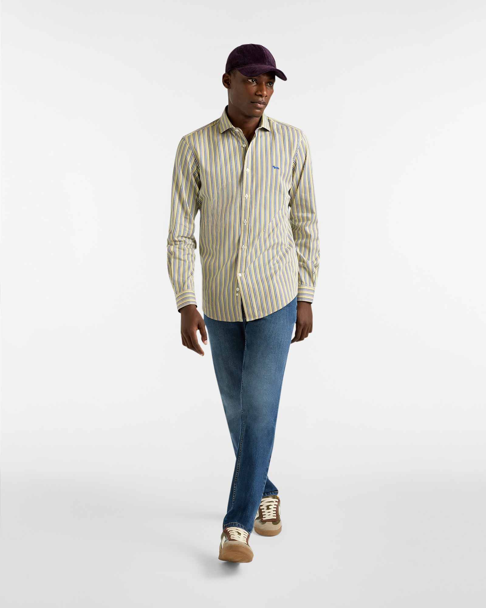 Narrow Striped Shirt, Green, large image number 3