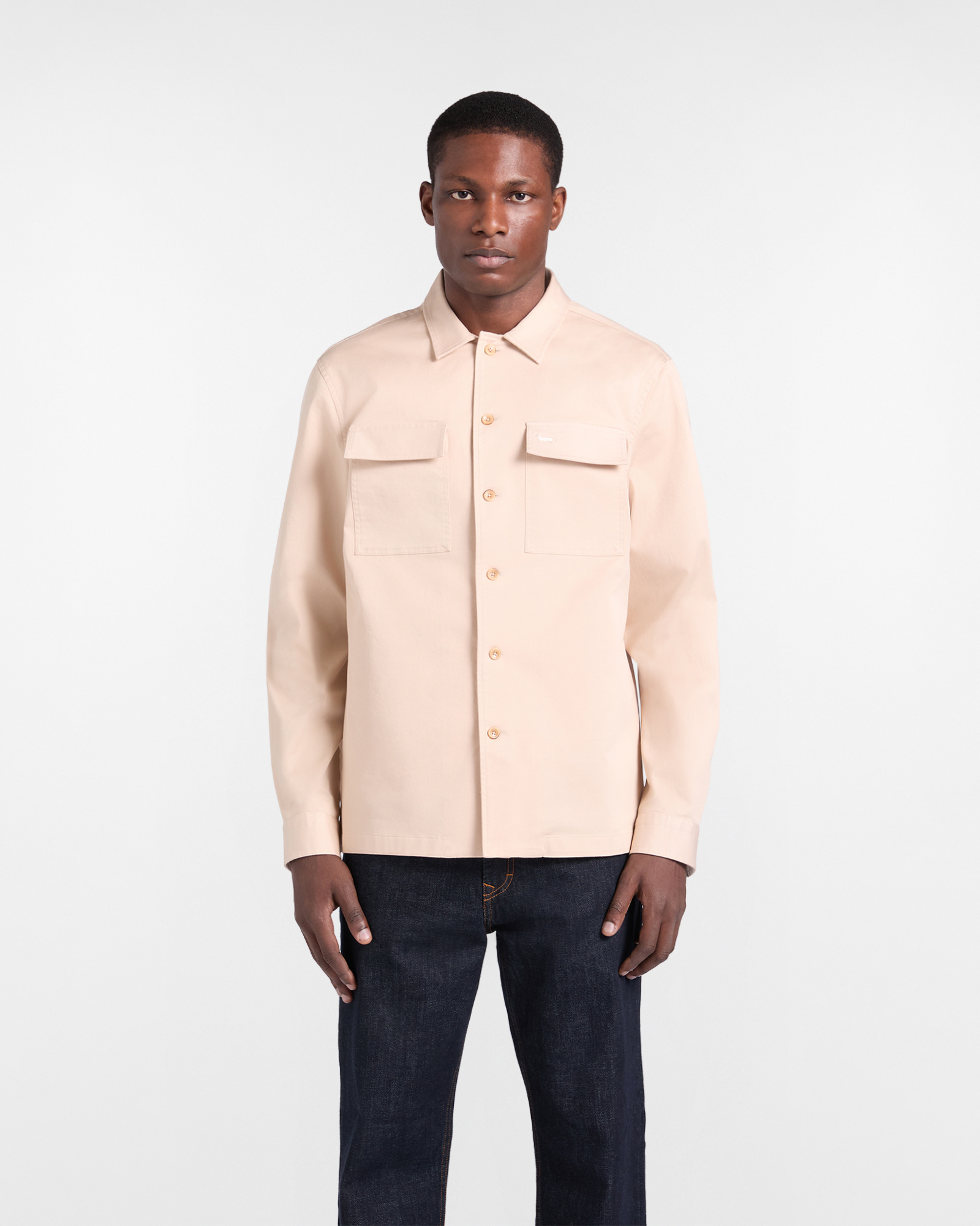 Overshirt con tasconi, Uomo, Blu, Taglia: S