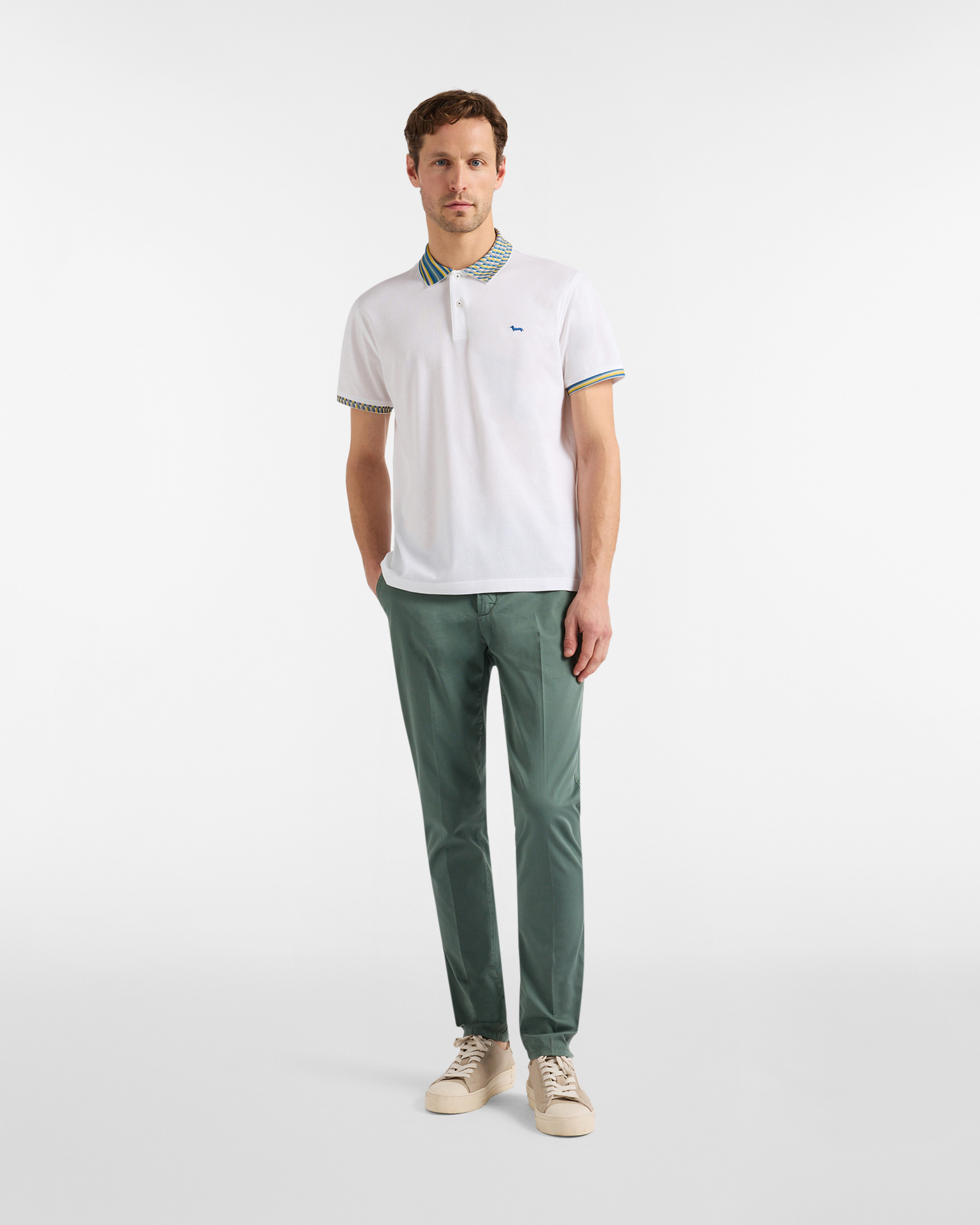 Men's narrow-fit basic chino trousers, Green, large image number 3