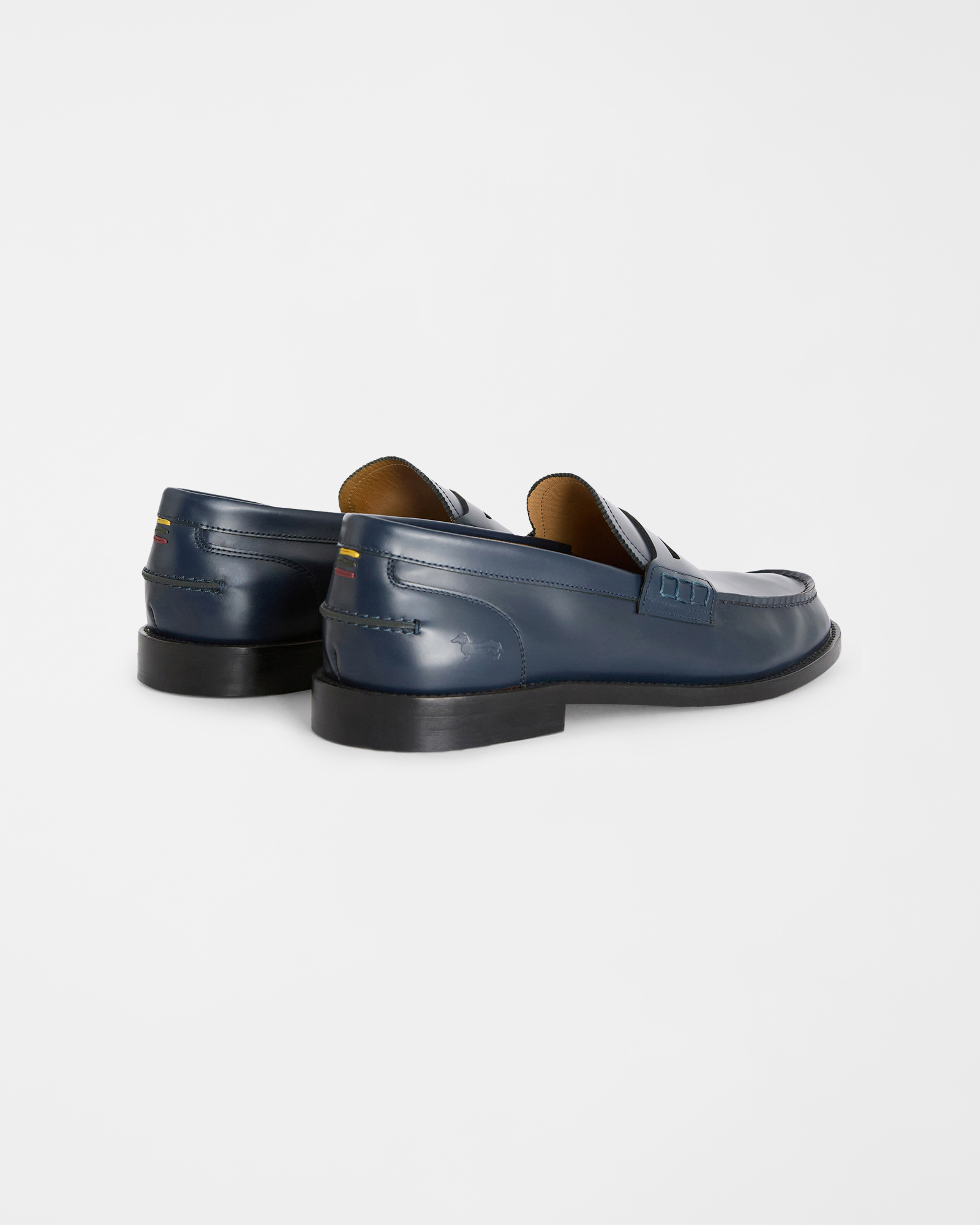 Leather College Loafers, Blue, large image number 2
