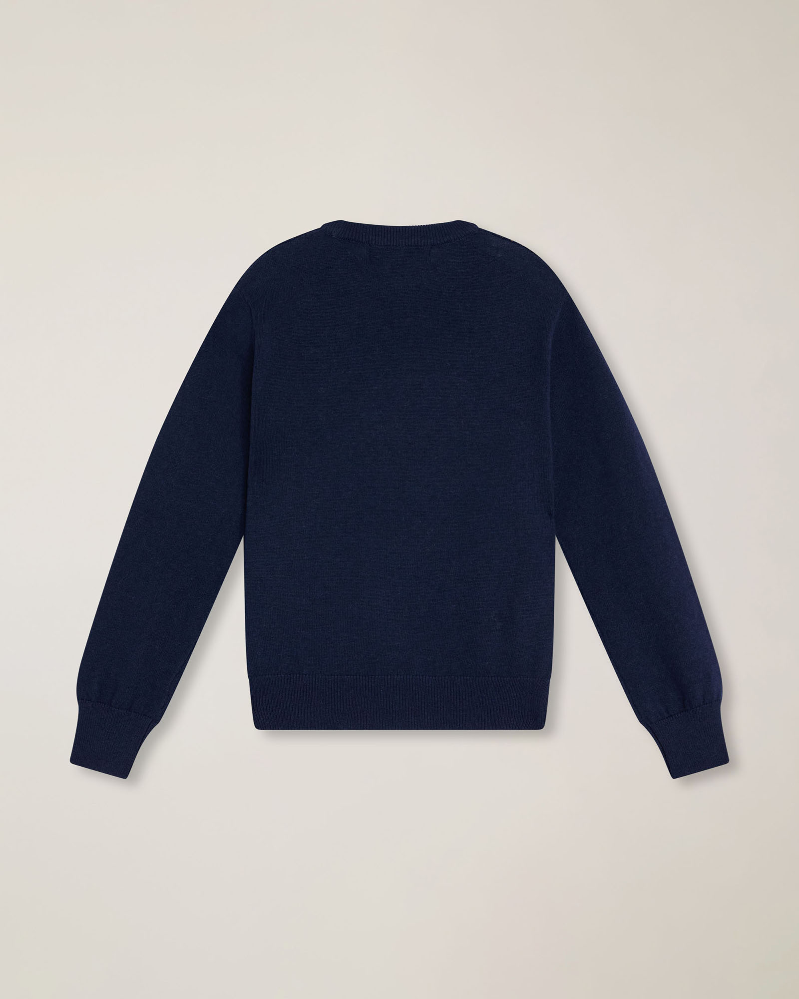 Crewneck sweater with multicolor intarsia, Navy Blue, large image number 1