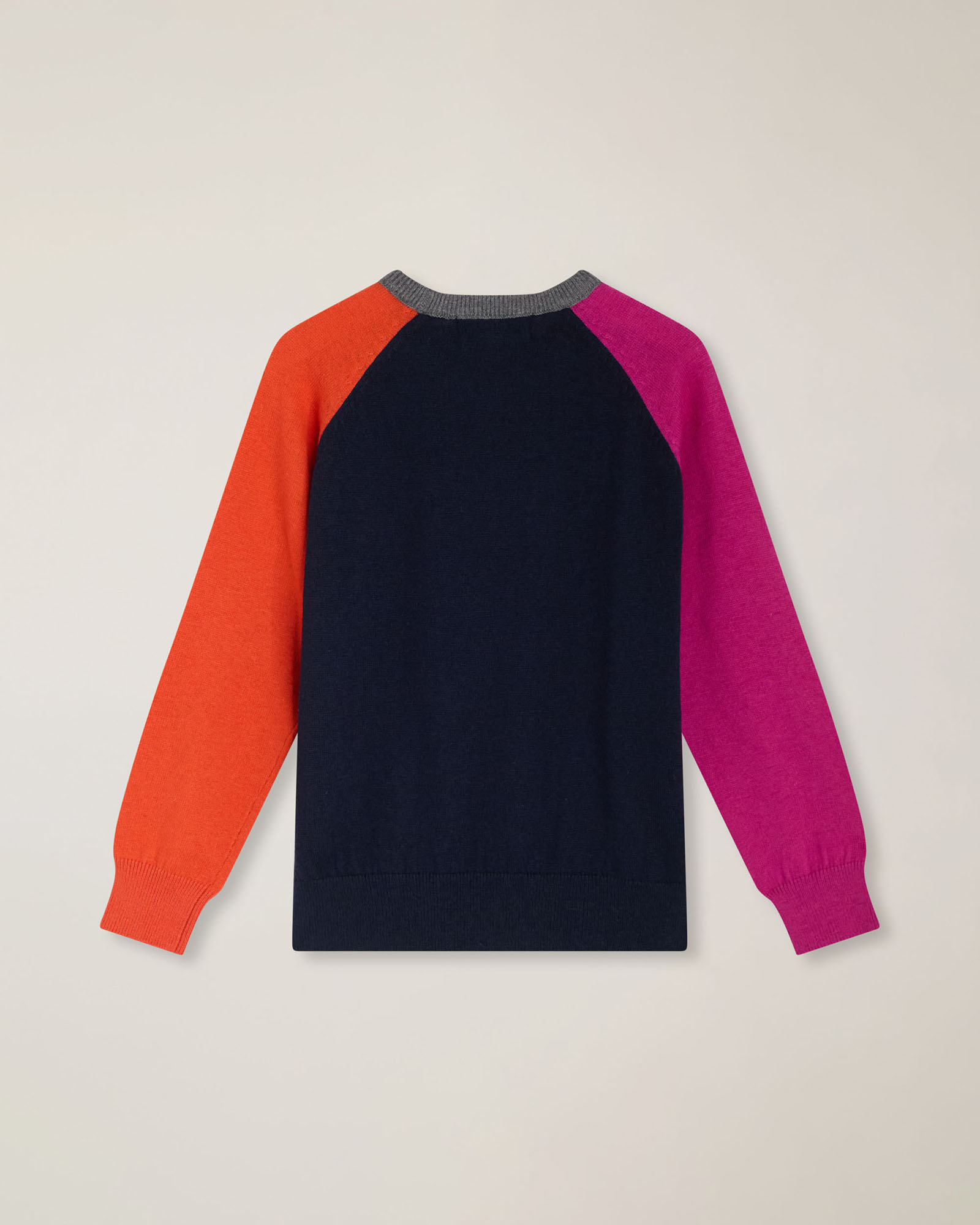 Crewneck sweater with raglan sleeves & front embroidery