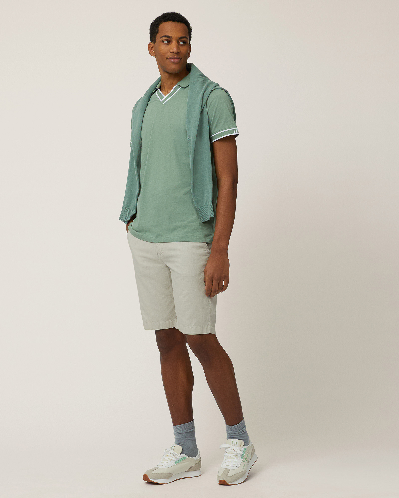 Multi-Pocket Cotton Shorts, Sand, large image number 3