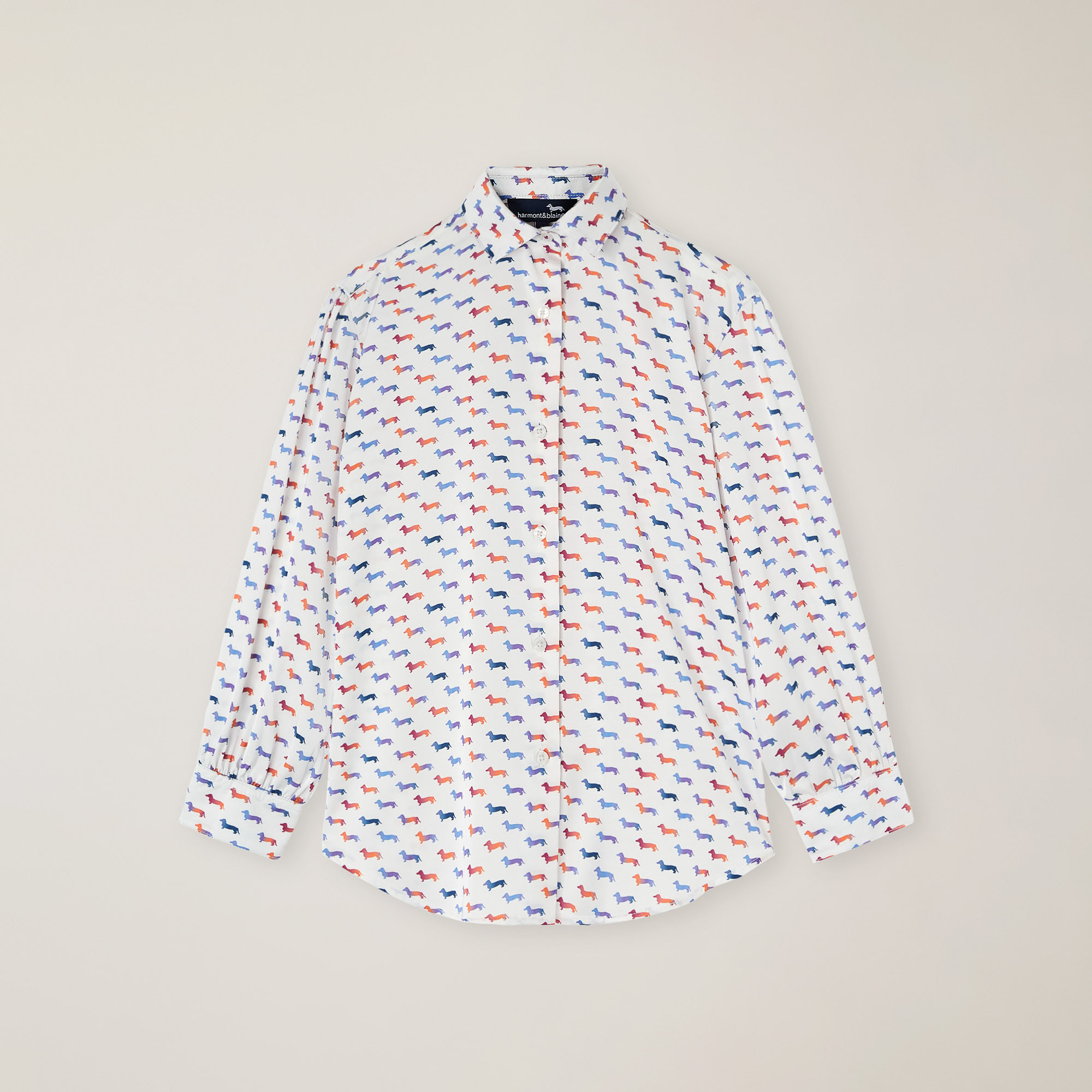 Camicia Con Stampa Bassotti, Bianco, large image number 0