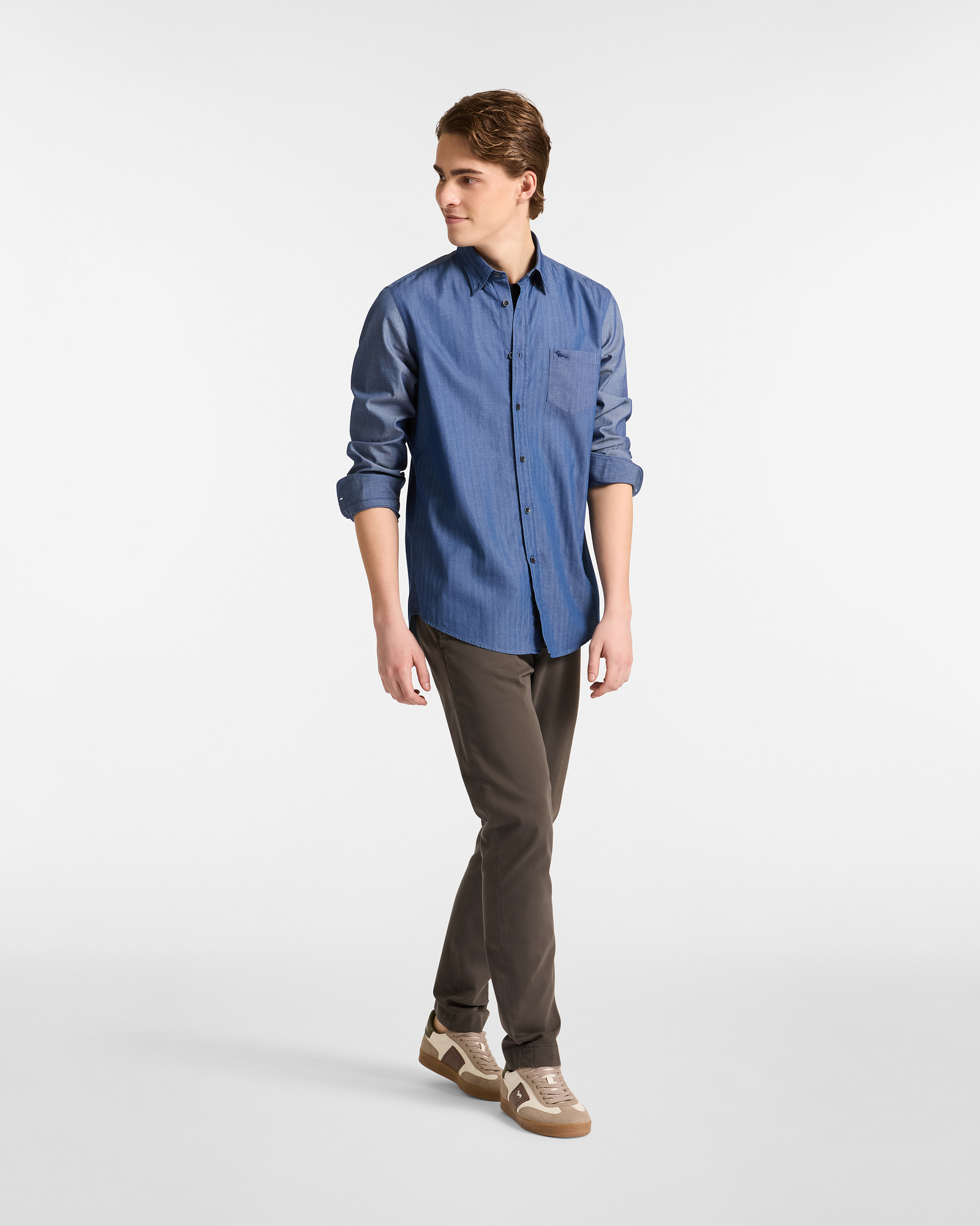 Camicia Patchwork In Denim, Blu Navy, large image number 3