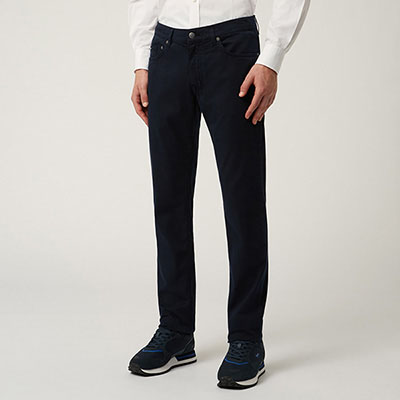 Essentials trousers in plain coloured cotton