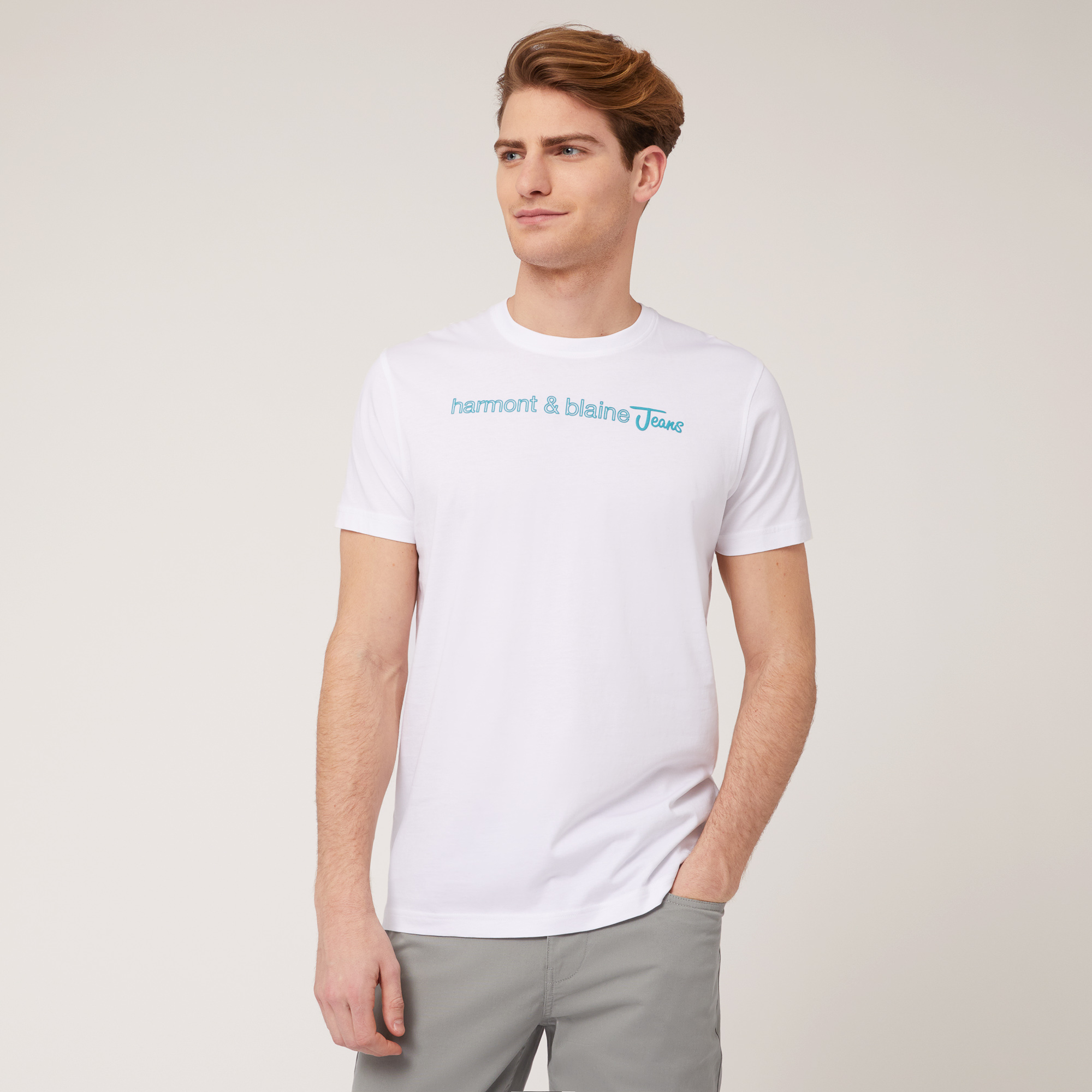 T-Shirt Con Logo In 3D, Bianco, large image number 0