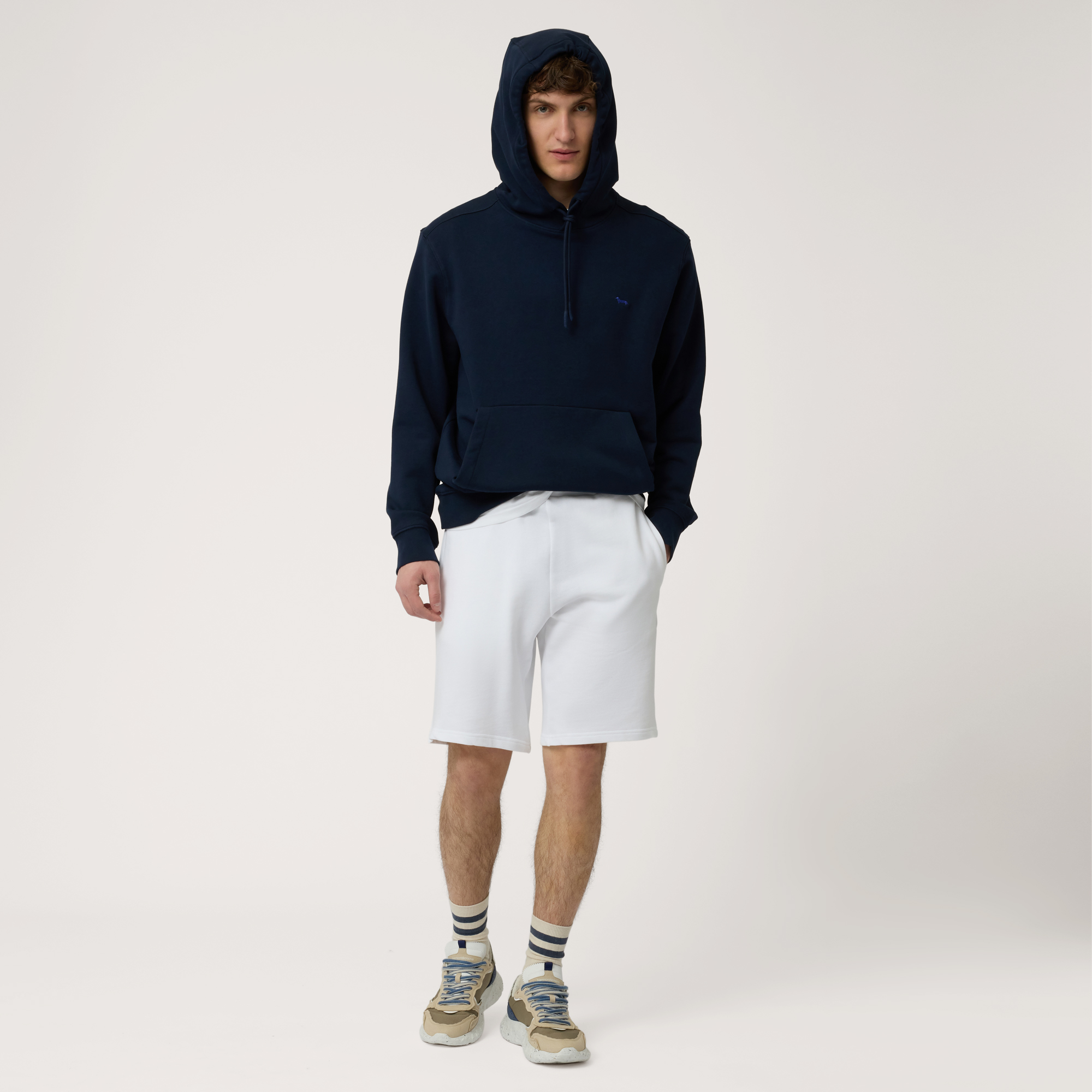 Cotton Hoodie, Navy Blue, large image number 3