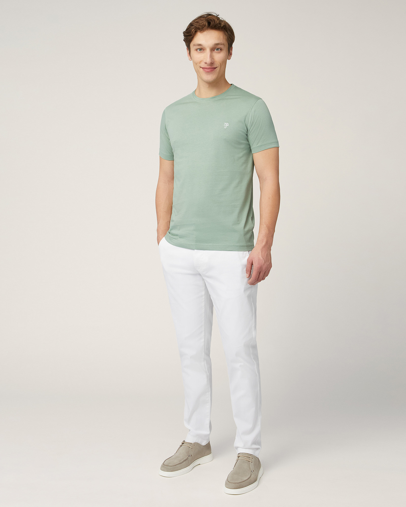 T-Shirt with Monogram, Moss Green, large image number 3
