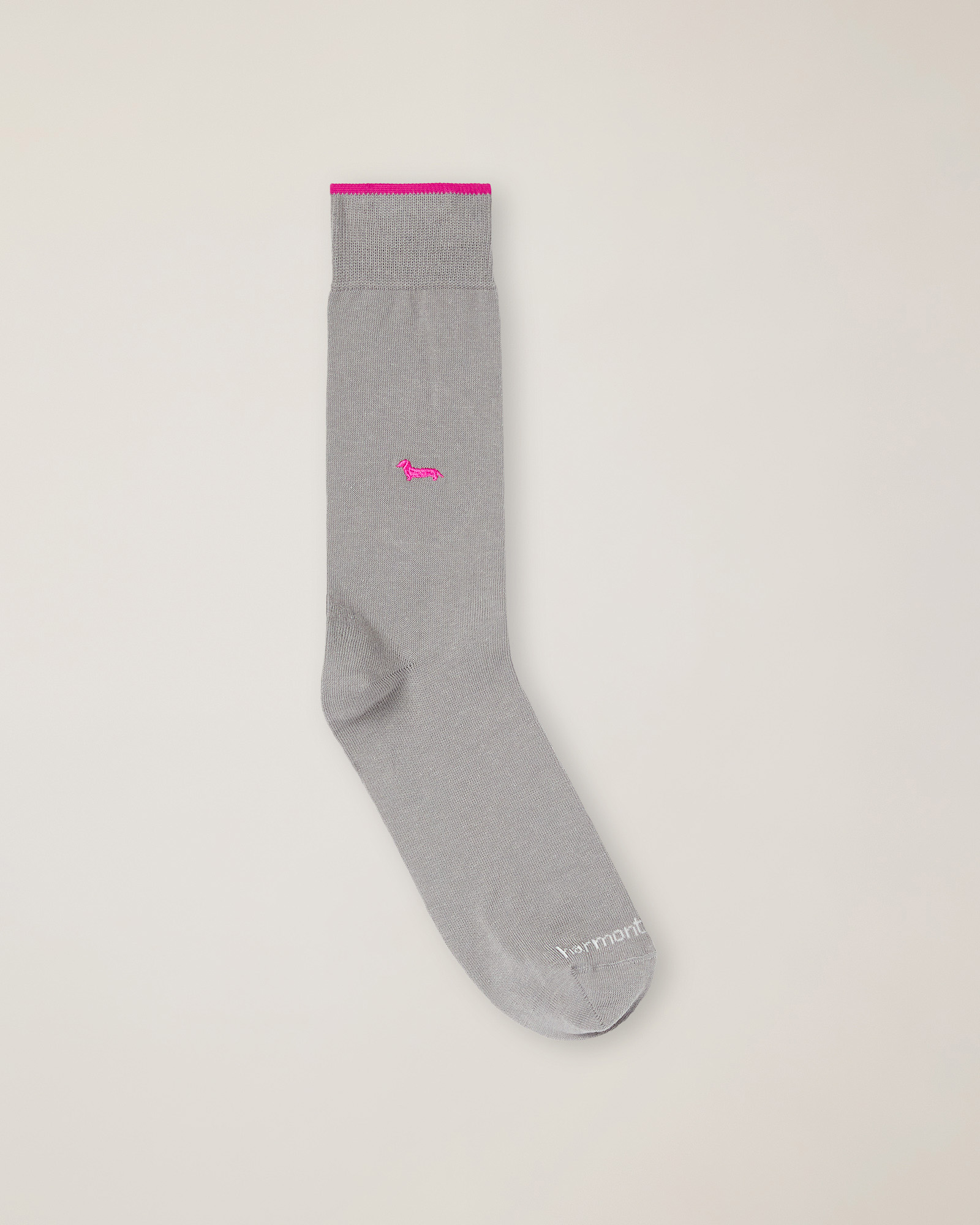 Short Socks with Dachshund, Silver Grey, large