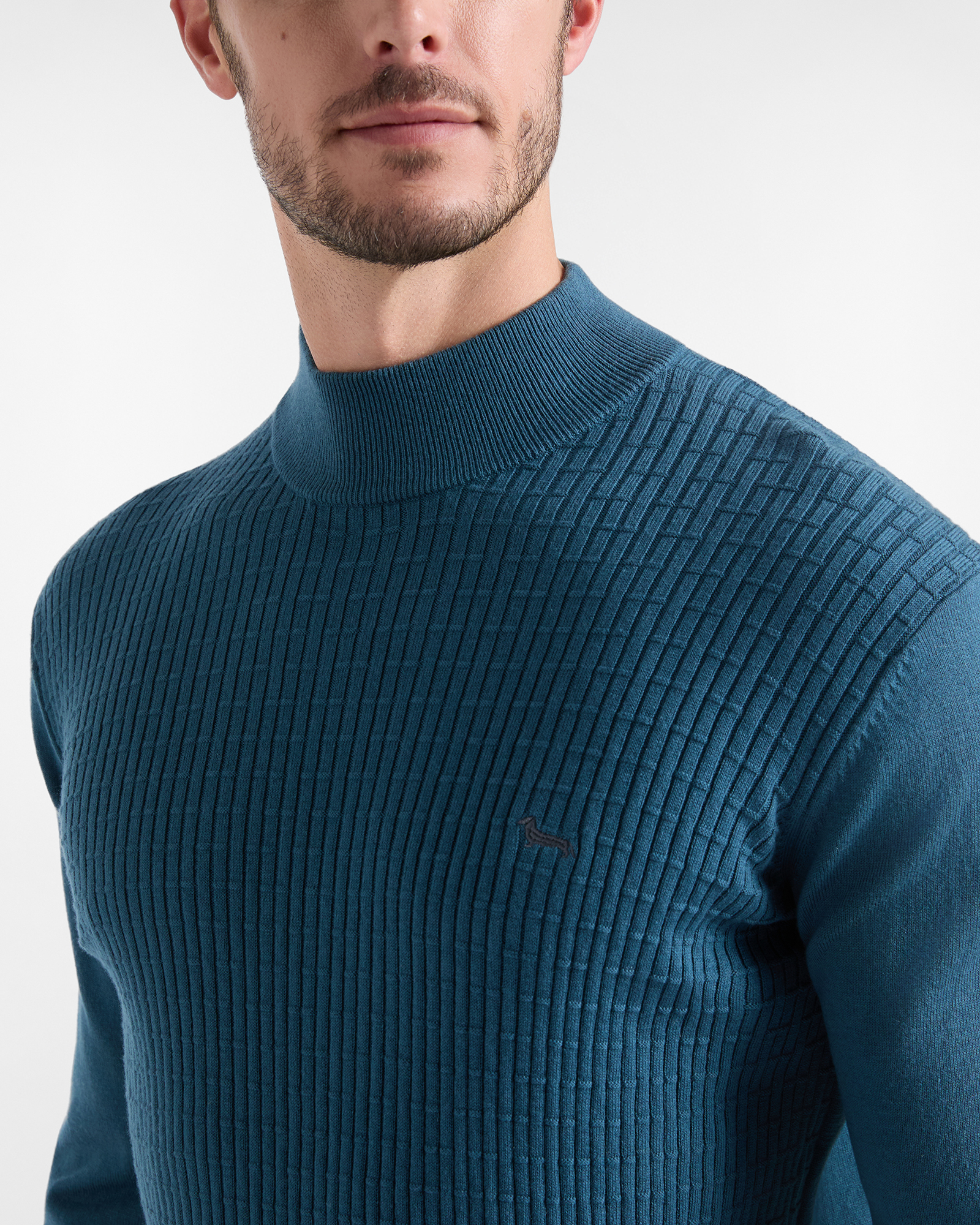 Dolcevita Uomo in misto lana e cotone Regular Fit Made in Italy, VERDE SCURO, large