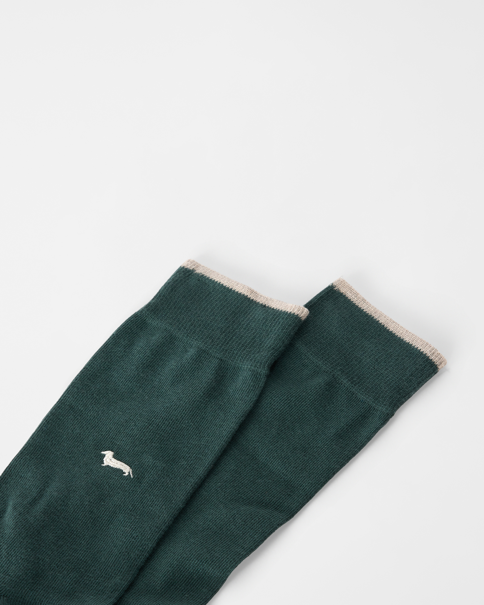 Solid-color socks with embroidery, SPORT GREEN, large image number 2