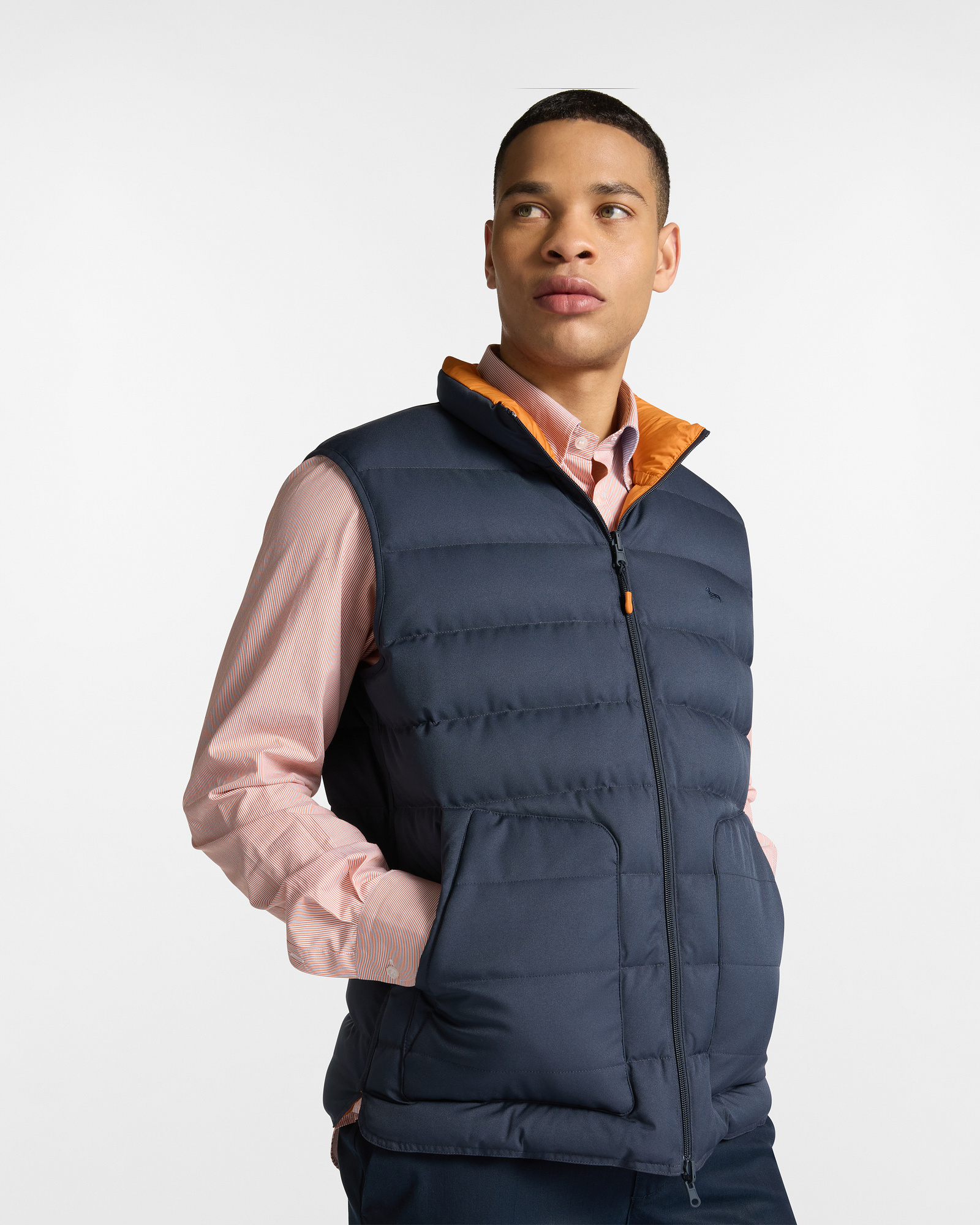 Reversible Padded Vest, Orange, large image number 2