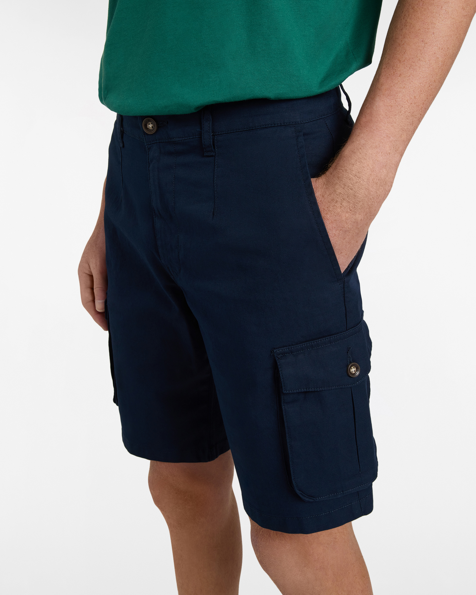 Bermuda Uomo Stile Cargo Regular Fit, Blu scuro, large image number 2