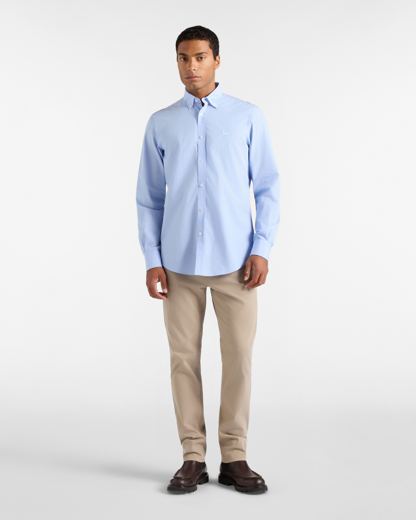 Men's regular-fit end-on-end fabric shirt, SKY, large image number 3