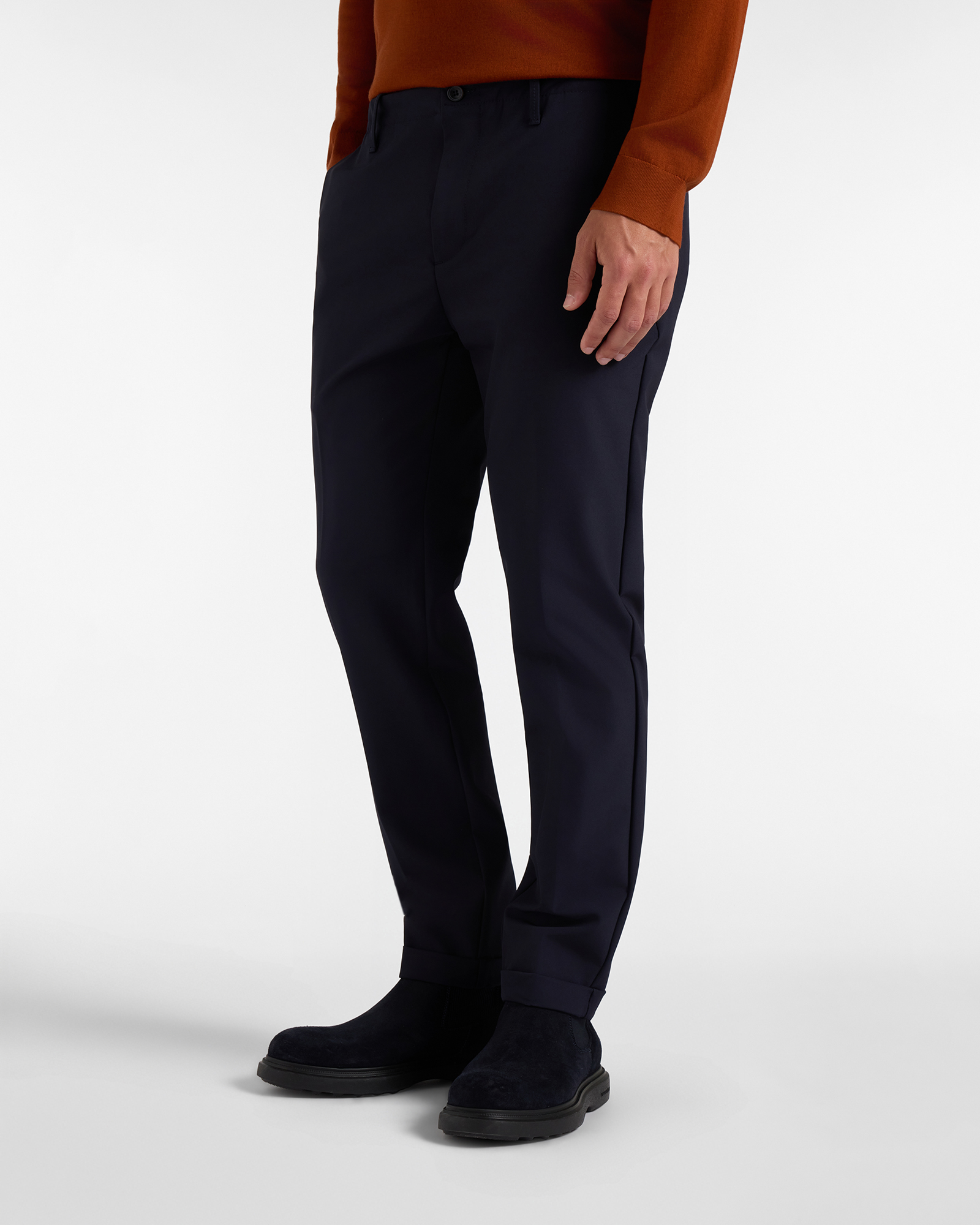 Men&rsquo;s D-Fit  stretch nylon chino pants, NAVY BLUE, large