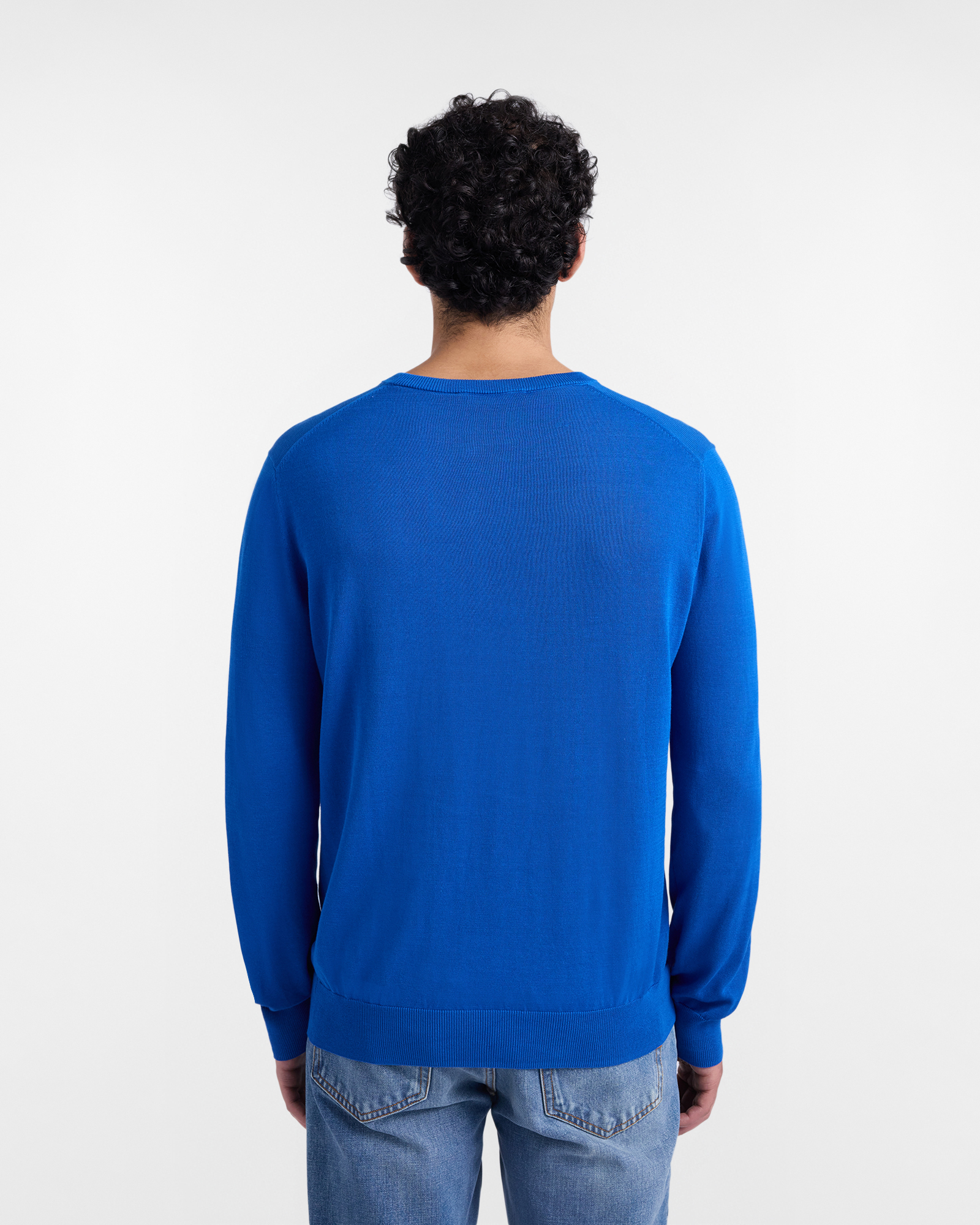 Cotton crewneck pullover, Blue, large image number 1