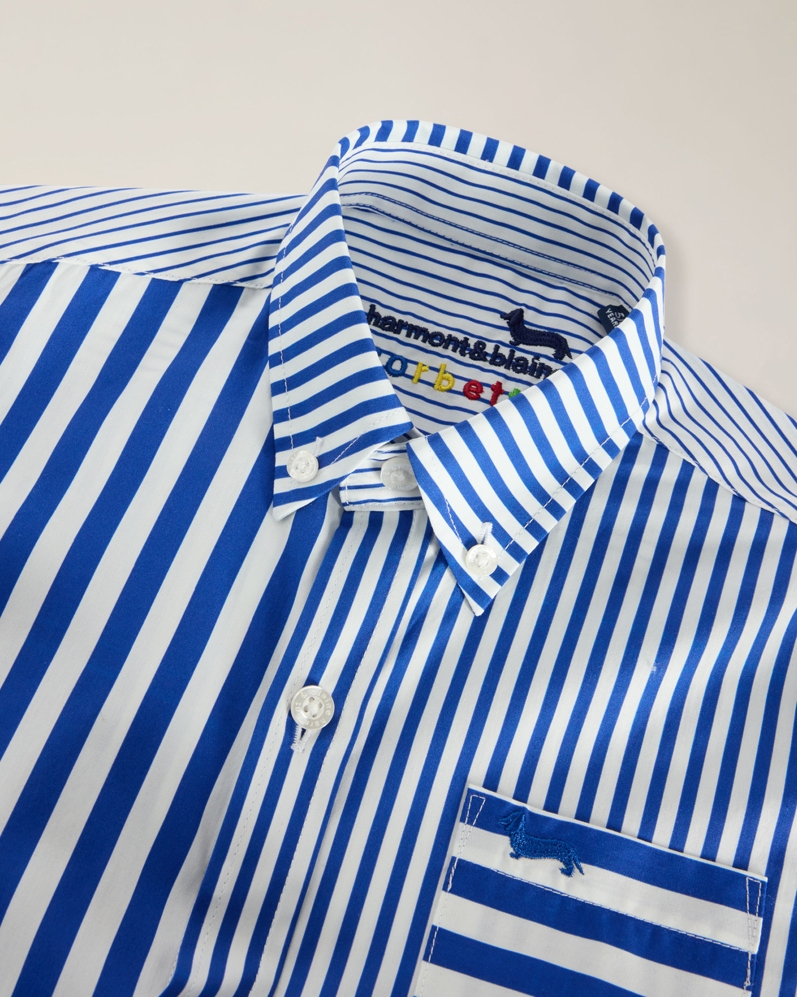 Camicia sorbetto con ricamo logo, Bluette, large image number 2