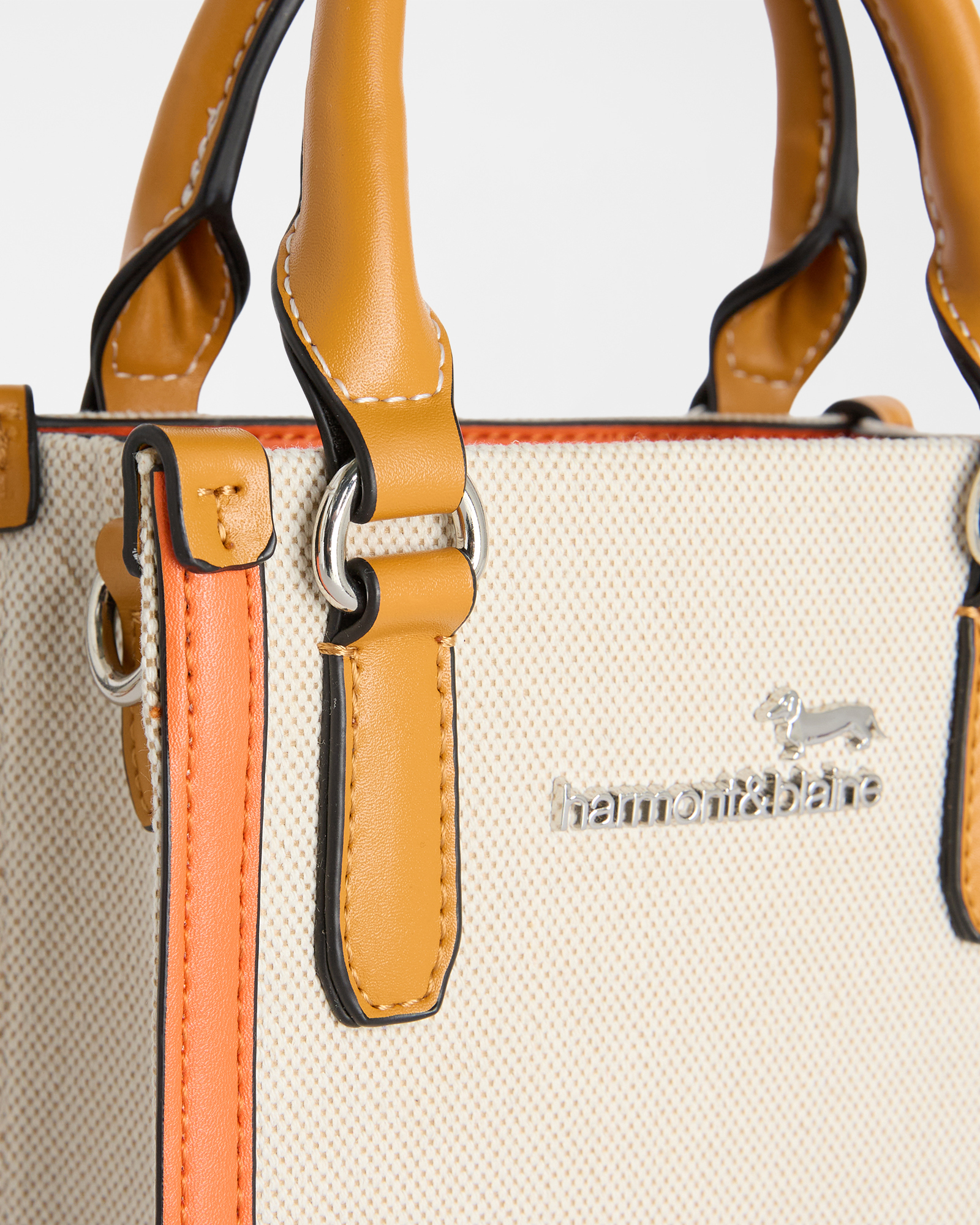 Bolso tote mini de mujer con detalles en contraste, Beige, large image number 2