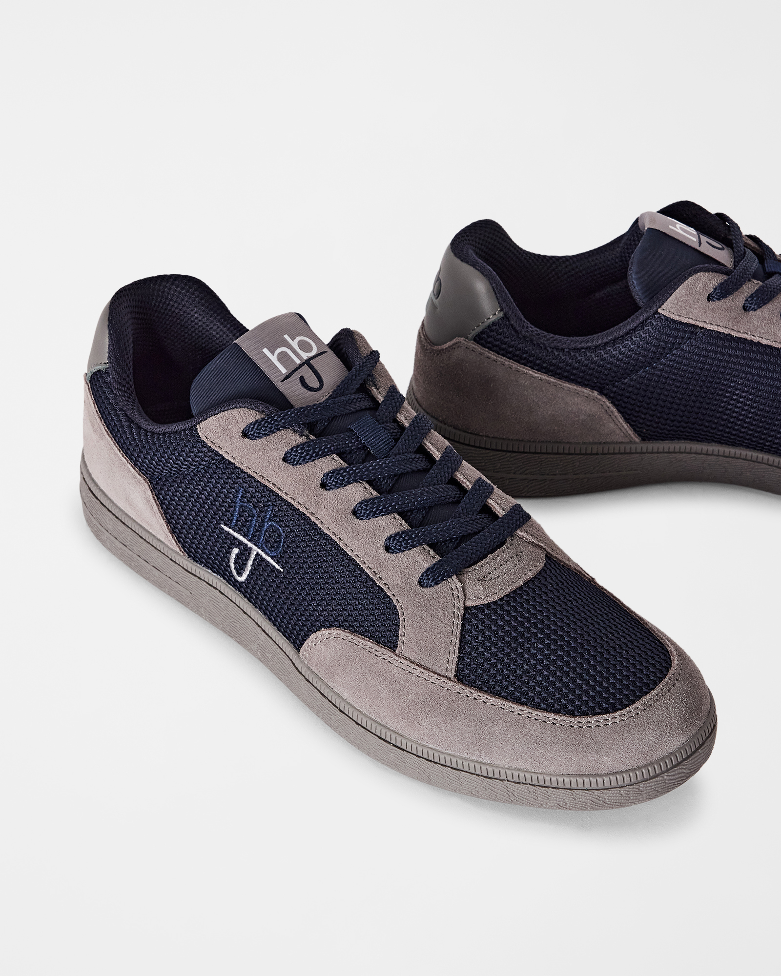 Sneaker HBJ Uomo in suede e tessuto, GRIGIO, large
