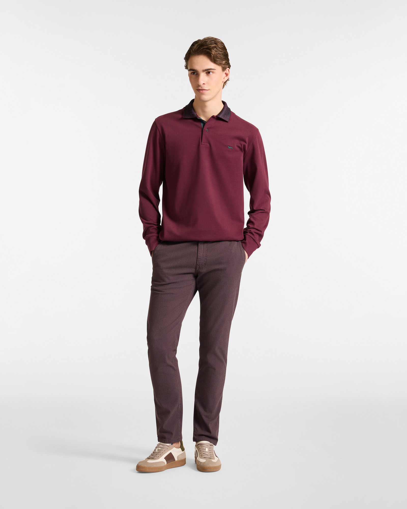 Pantalon Coupe Étroite Colorfive, Rouge Foncé, large image number 3