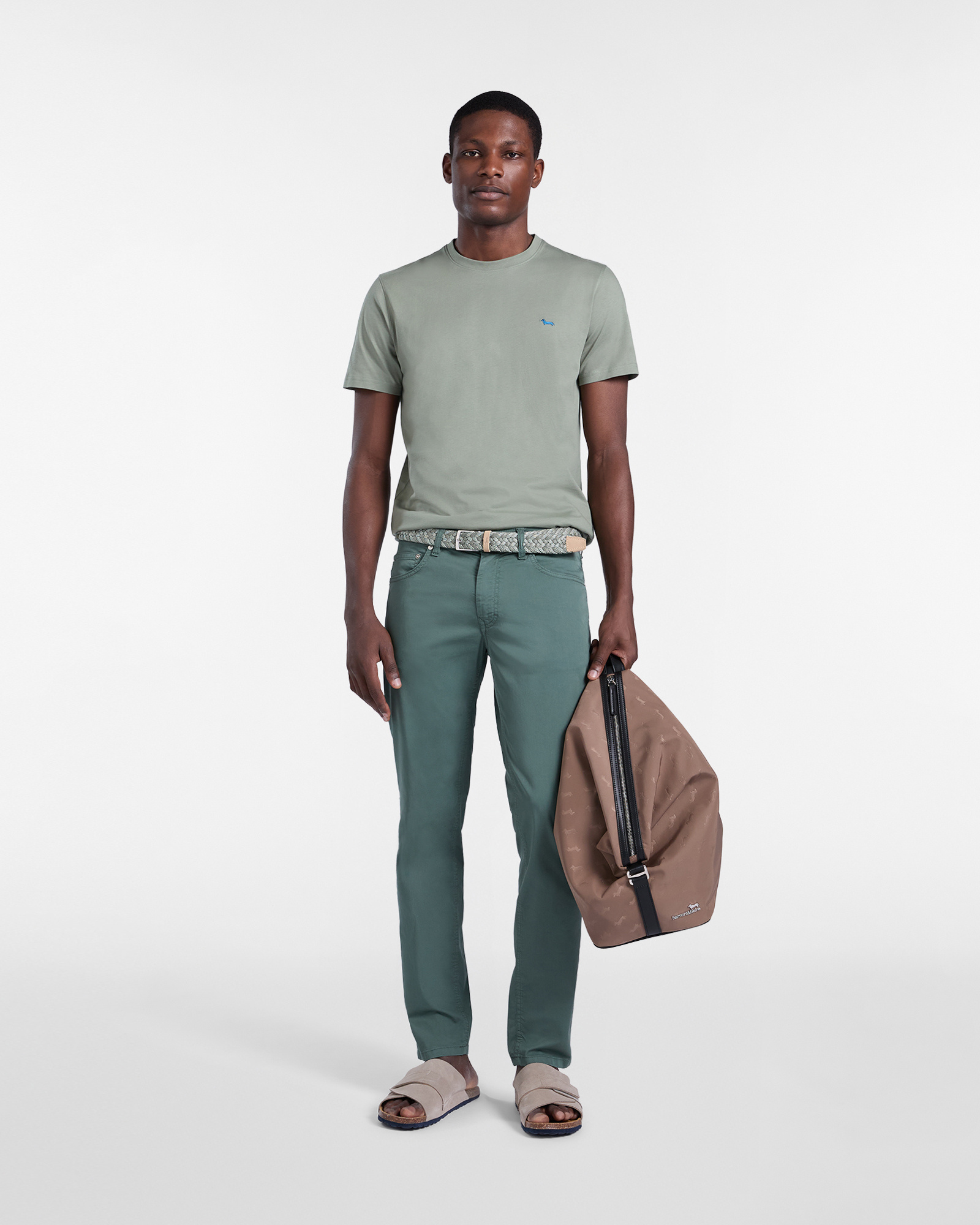 Narrow-fit five-pocket trousers, Green, large image number 3