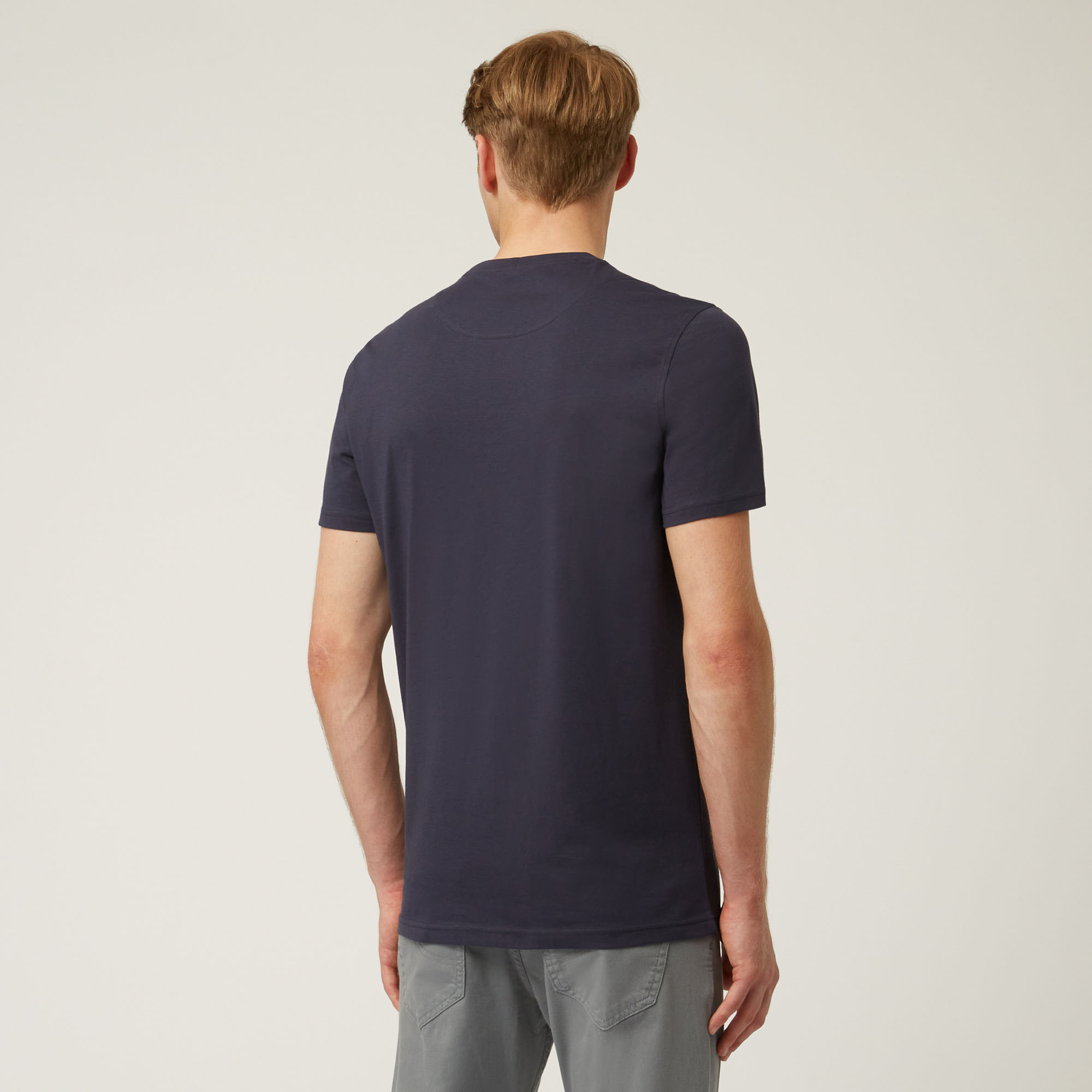 Camiseta Essentials de algodón liso, Azul, large