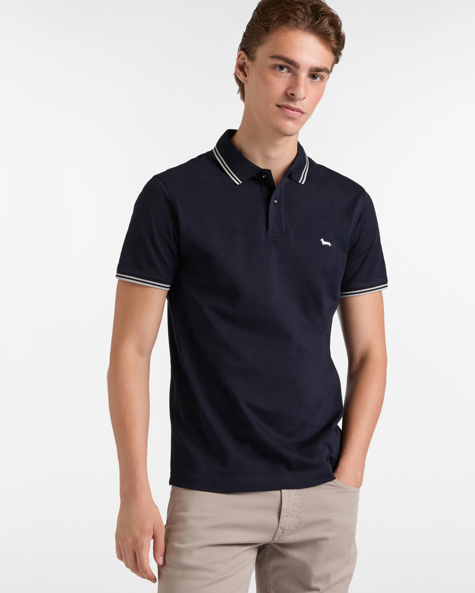 Polo Essentials de algodón liso, Azul, large
