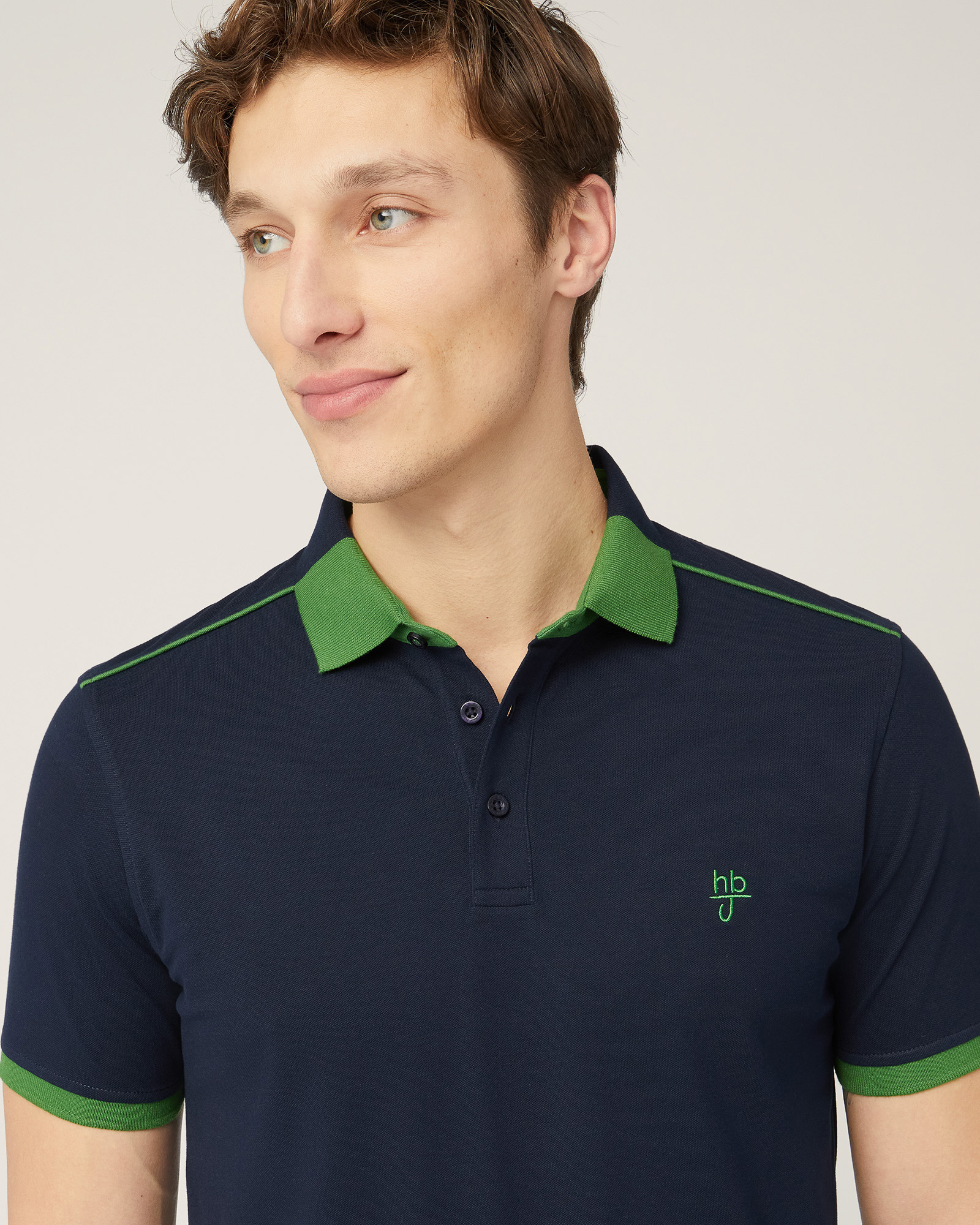 Narrow Polo With Contrasts, Dark Blue, large image number 2