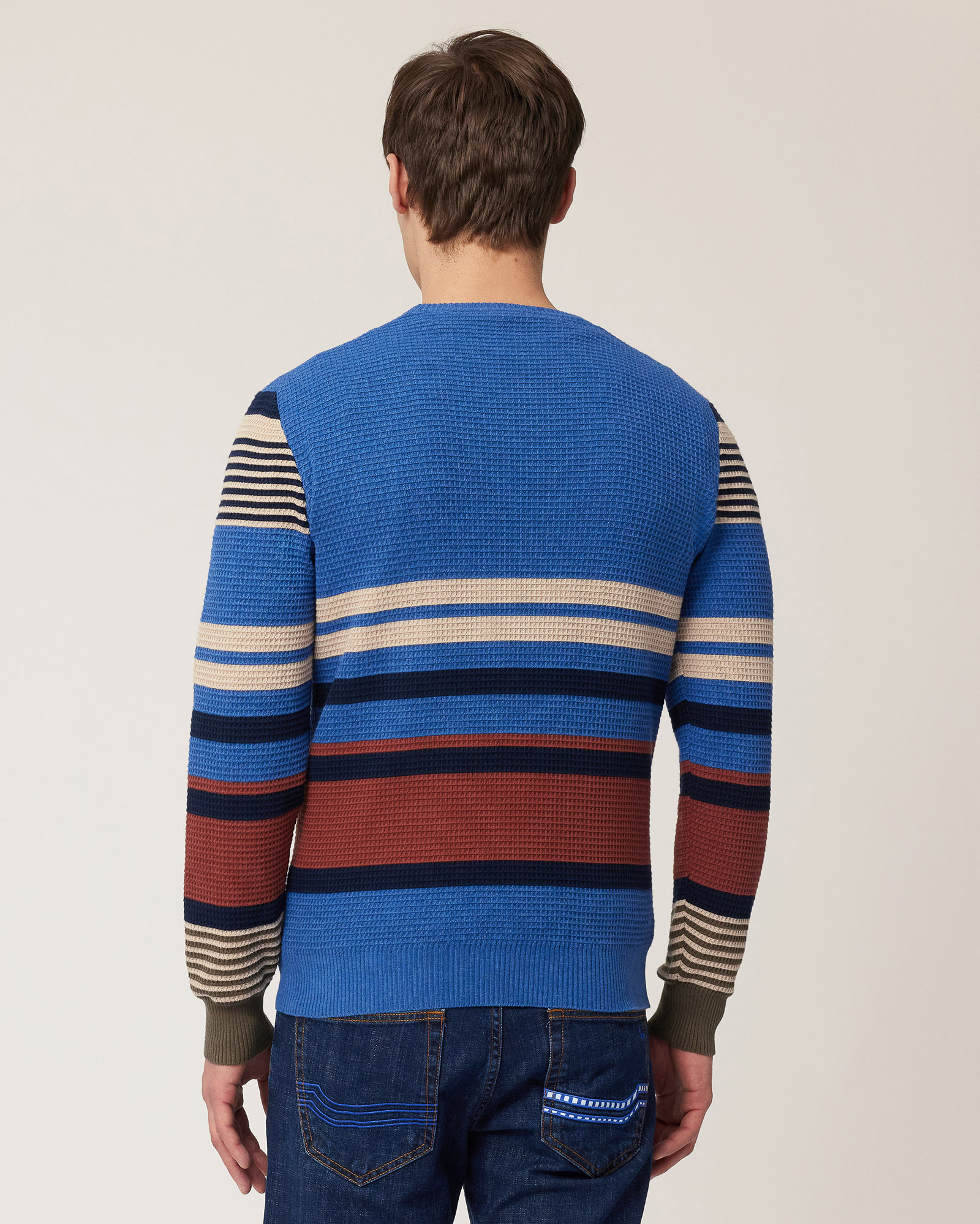 Pullover A Righe Piazzate
