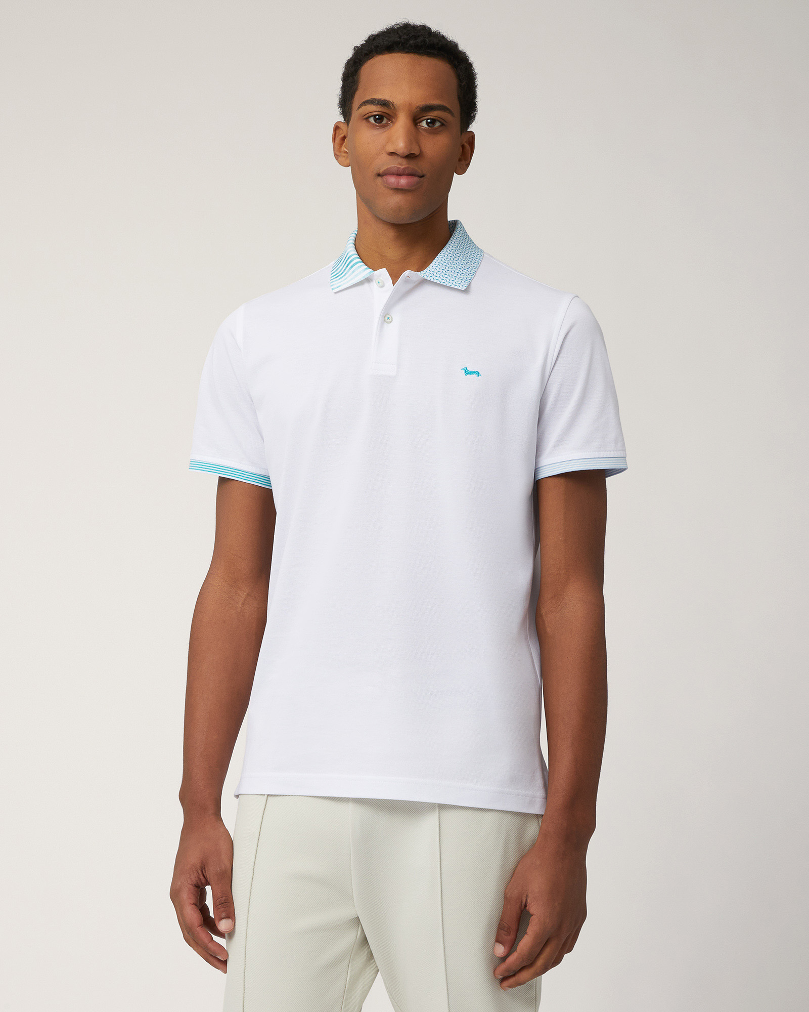 Polo In Cotone A Doppia Stampa